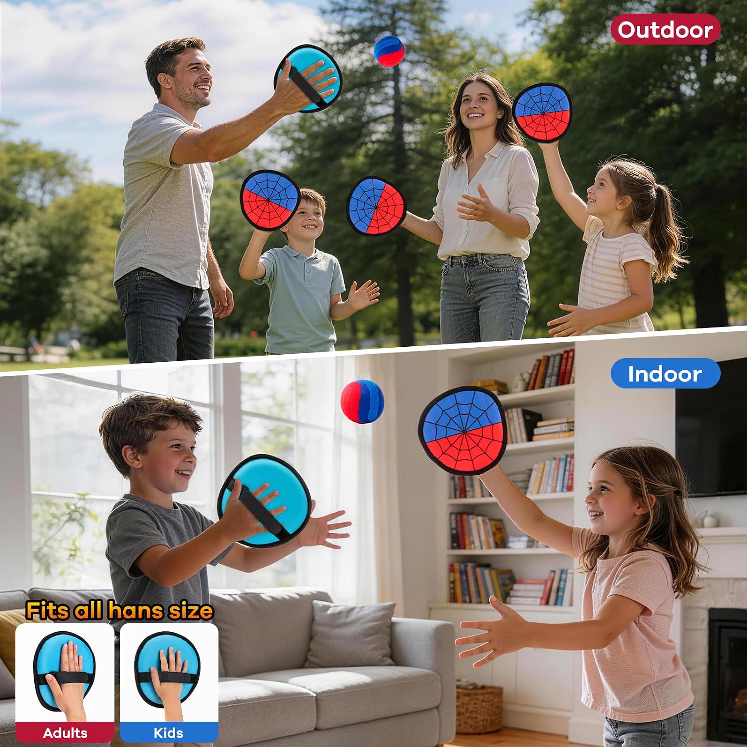 Thumbnail 5 de Toss and Catch Ball Game with 4 Paddles