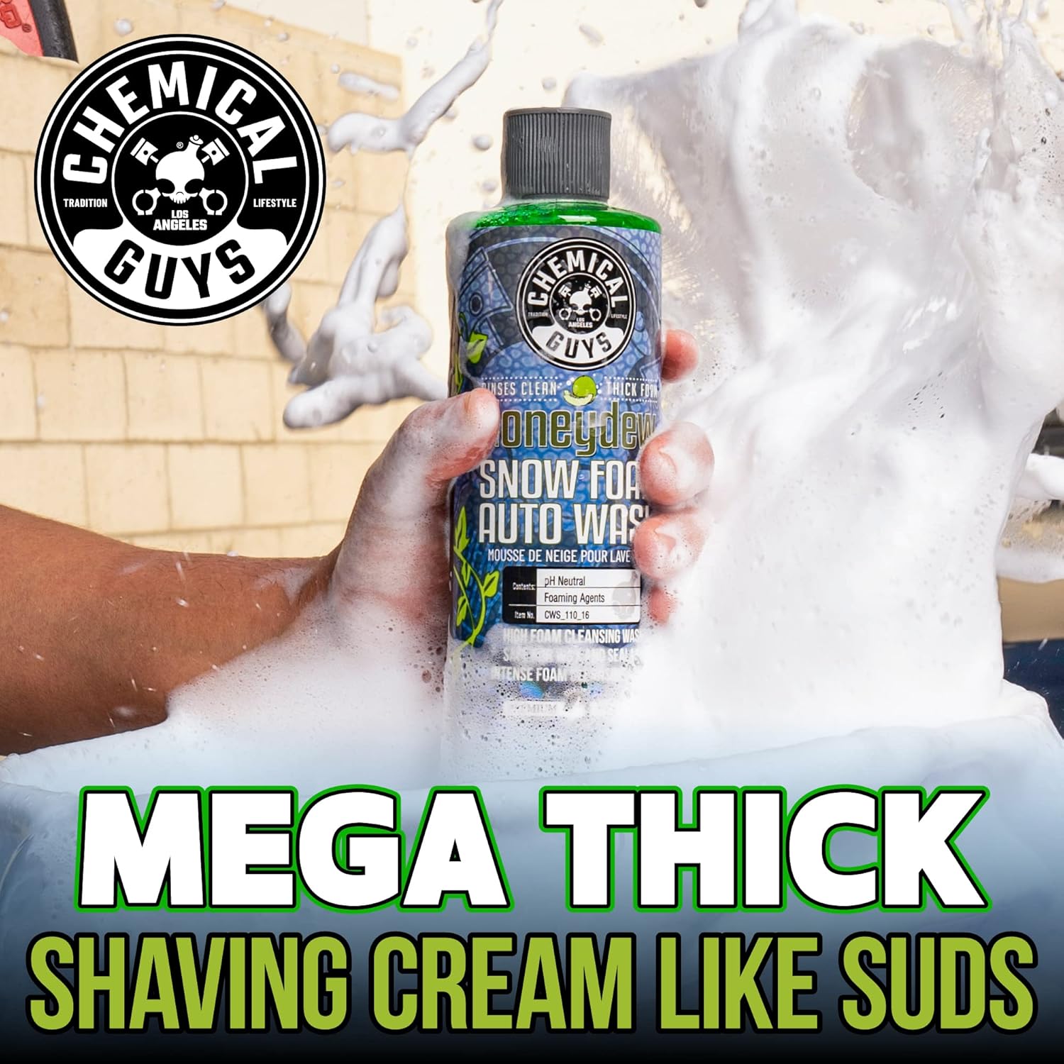 Detalle de Chemical Guys Honeydew Snow Foam Car Wash Soap: Thick, Safe, and Versatile