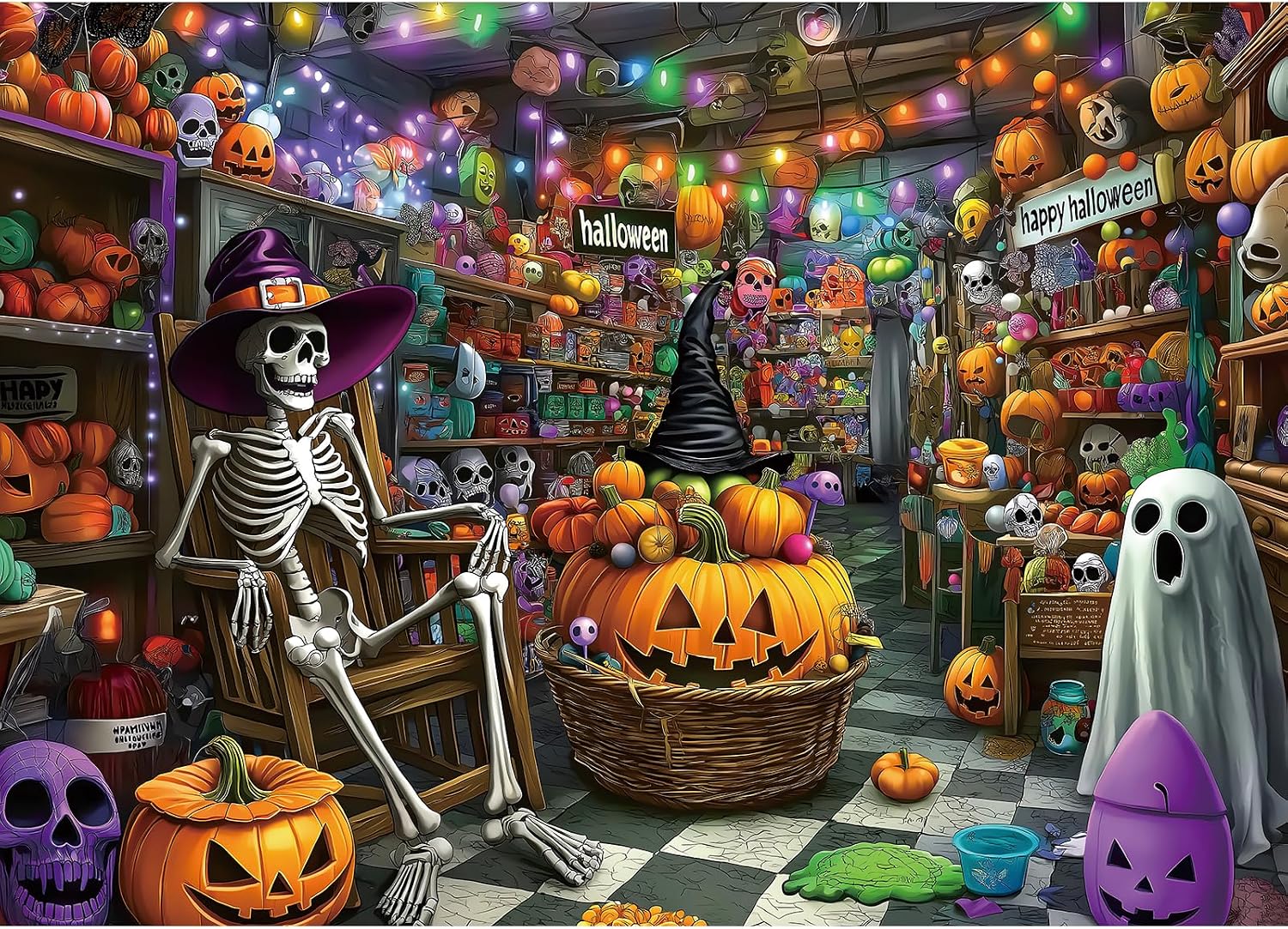 Detalle de PuzzOne 1,000-Piece Halloween Puzzle