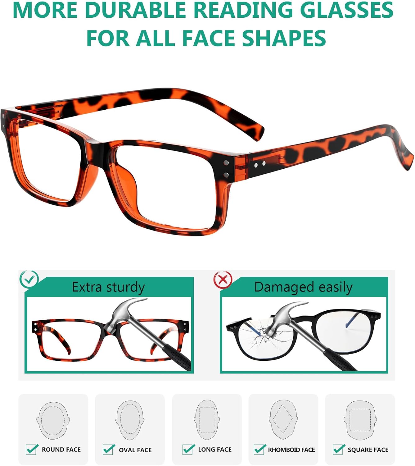 Detalle de Eyekepper Lesebrille mit Federscharnier, 5er