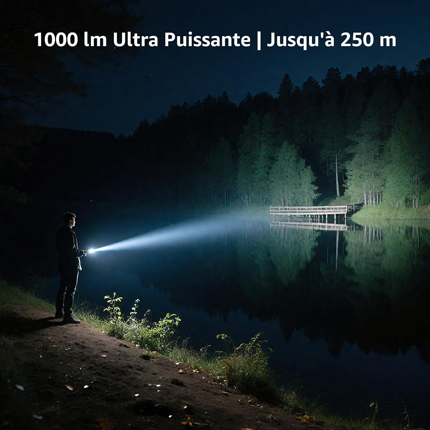 Detalle 2 de Lepro Lampe Torche Rechargeable 1000 lumens, 5 modes, Zoomable, IPX4