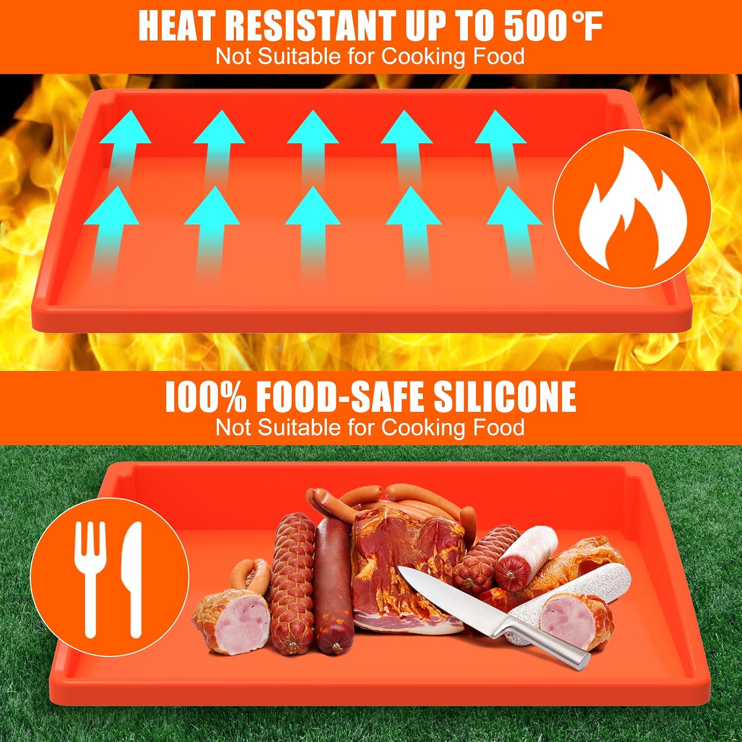 Thumbnail 5 de BESSIO KLDR Silicone Griddle Mat for 17-Inch Blackstone, Full-Coverage Food-Grade Silicone