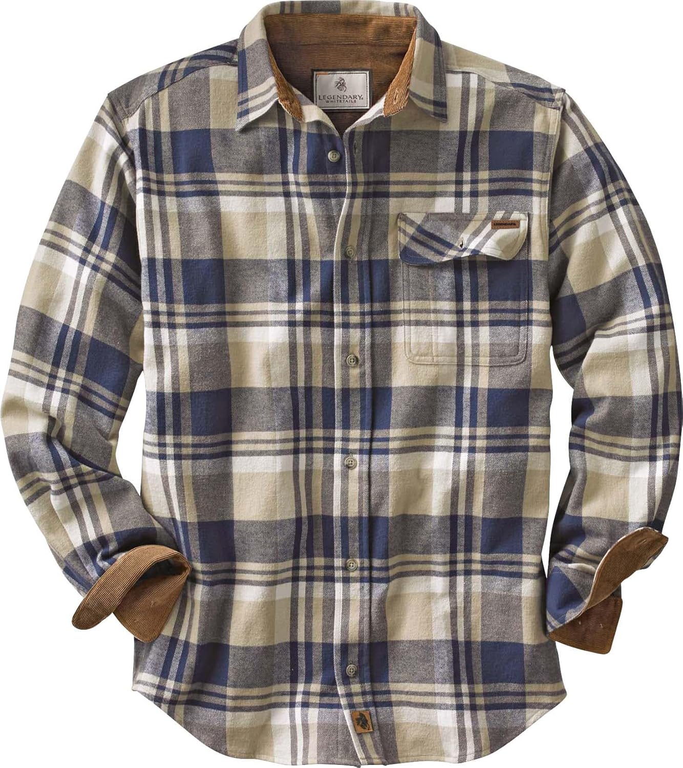 Detalle de Legendary Whitetails Buck Camp Flannel Shirt – męska koszula flanelowa