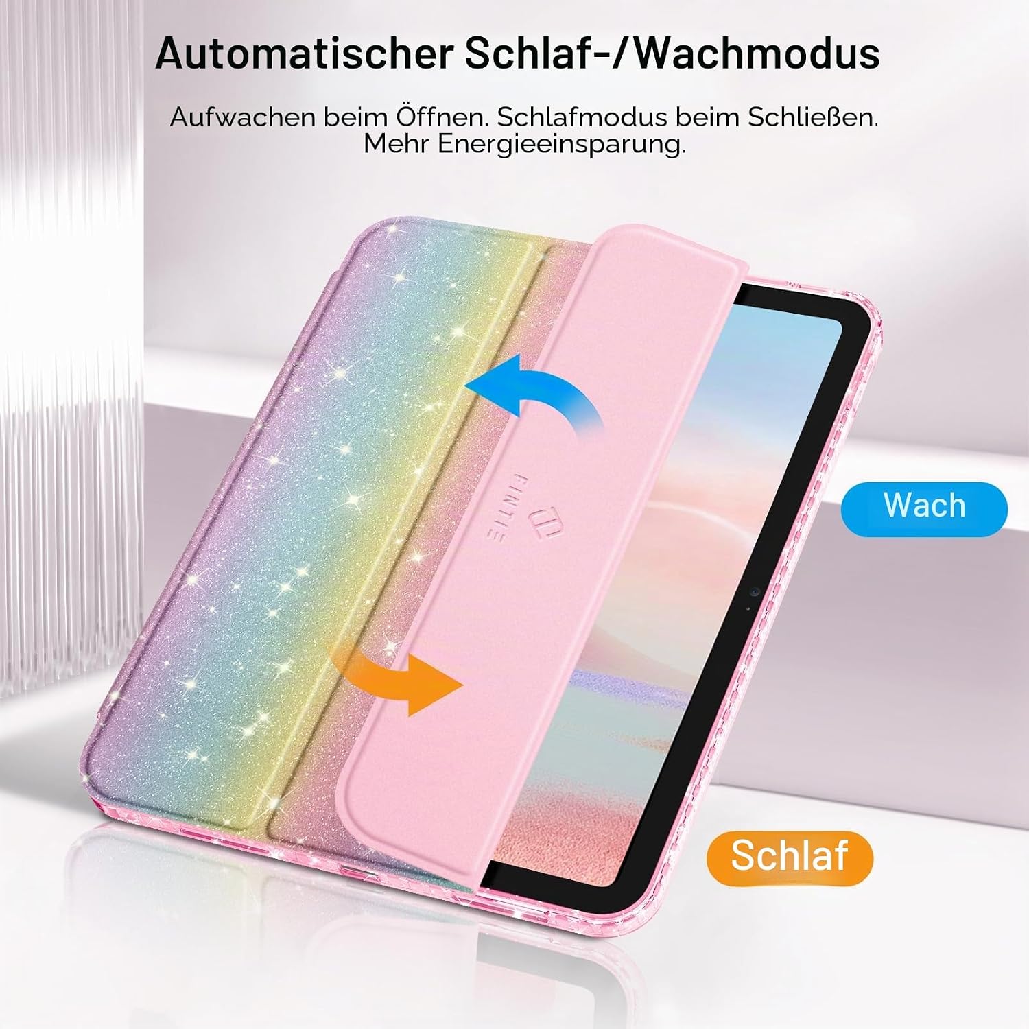 Thumbnail 6 de Fintie Glitzer Hülle für iPad 11. Generation / 10. Generation – Transparente Rückseite, Glitzer-Design, Stifthalter