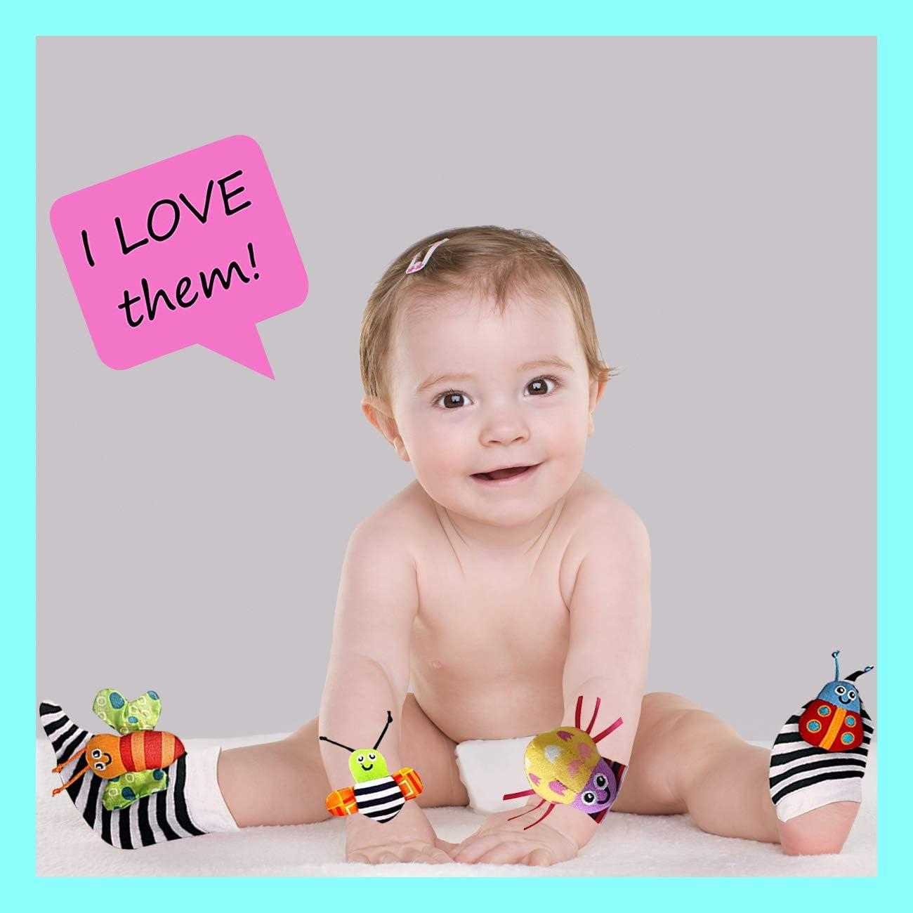 Thumbnail 4 de Foot Finders & Wrist Rattles Infant Socks 0-3 Months