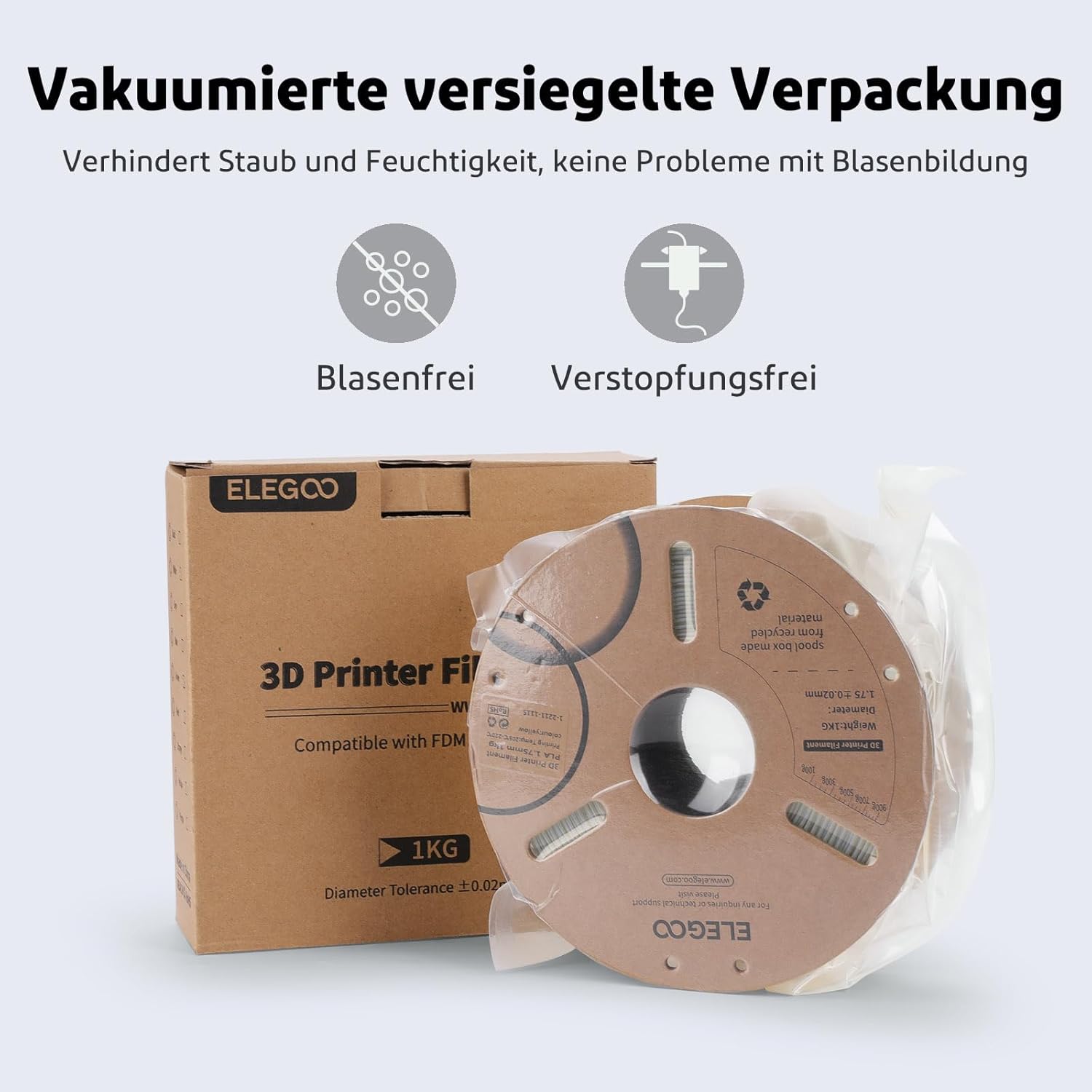 Thumbnail 5 de ELEGOO PLA Filament 1,75 mm Meergrün, 1 kg – präzises Druckmaterial für viele 3D-Drucker