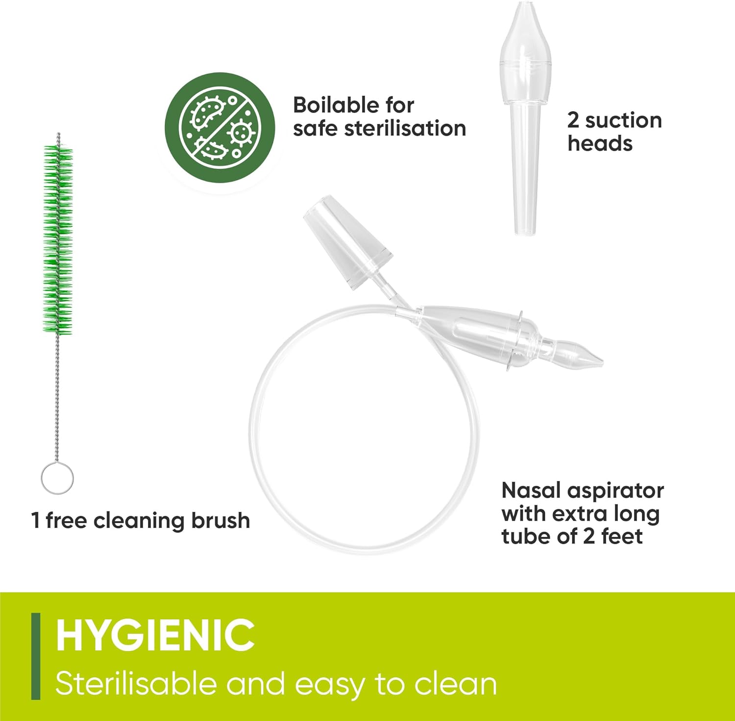 Detalle 1 de Airmed’s Vac Baby Nasal Aspirator with 2 Suction Heads and Cleaning Brush