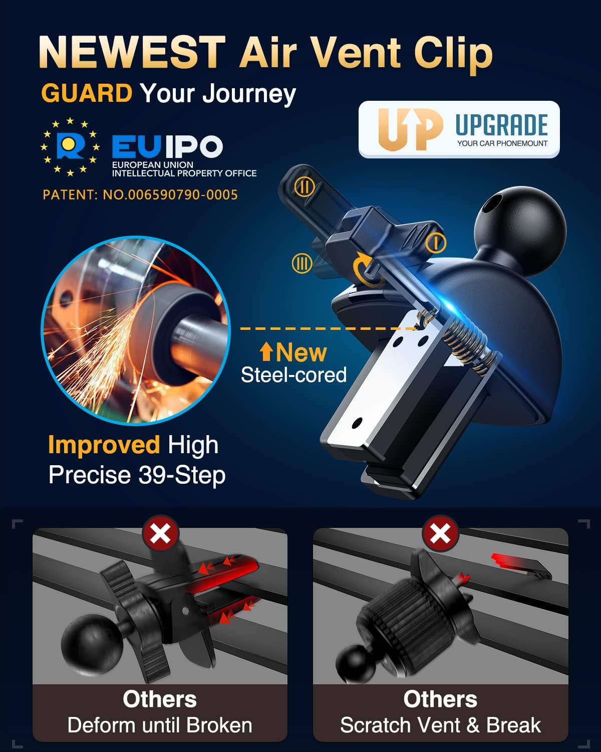Thumbnail 6 de VANMASS Handyhalterung Auto 3-in-1 für Lüftung & Saugnapf (Silikon, flexibel einstellbar) – für iPhone & Android