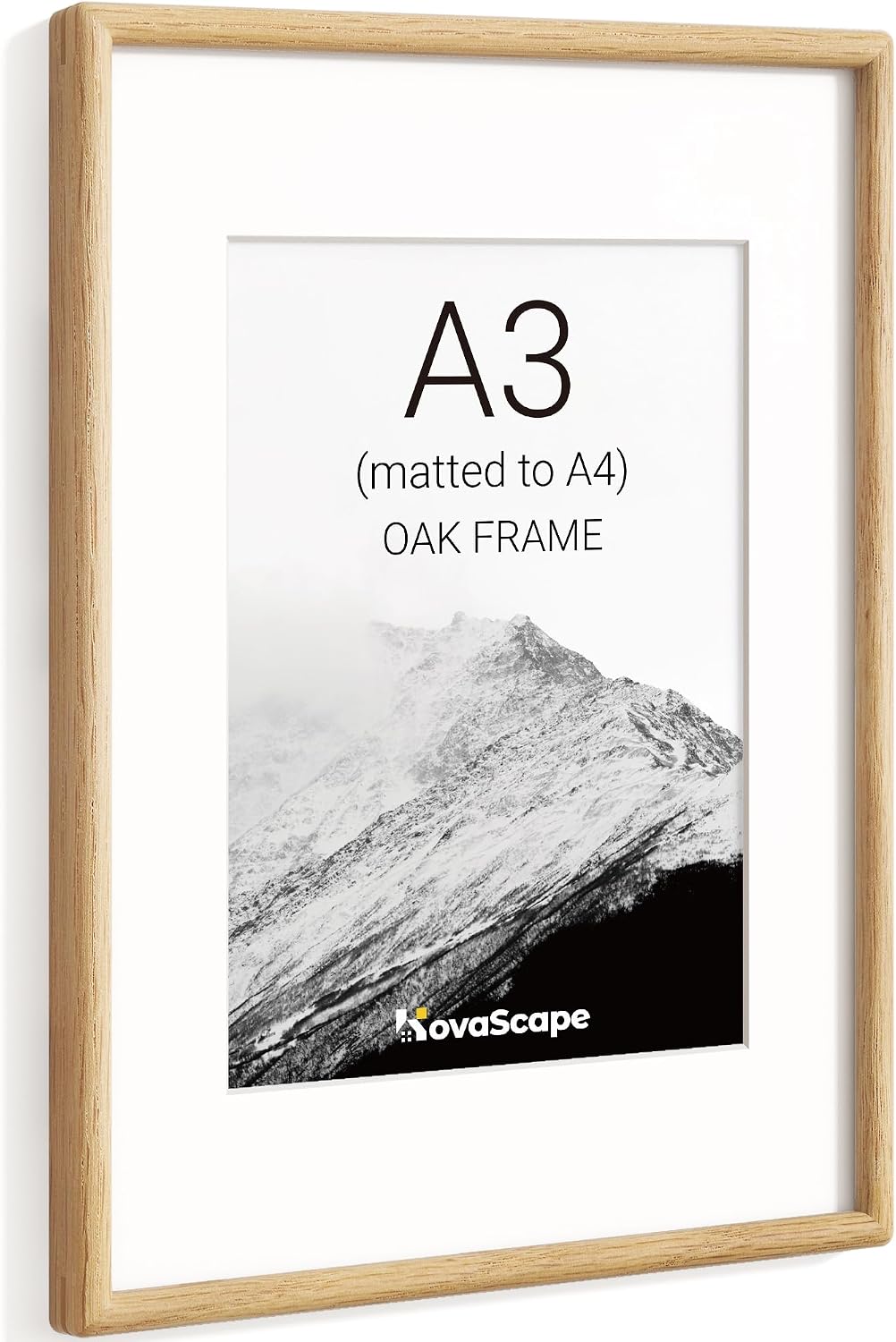 Detalle de KovaScape 8.5x11 Picture Frame in Solid Oak with Tempered Glass
