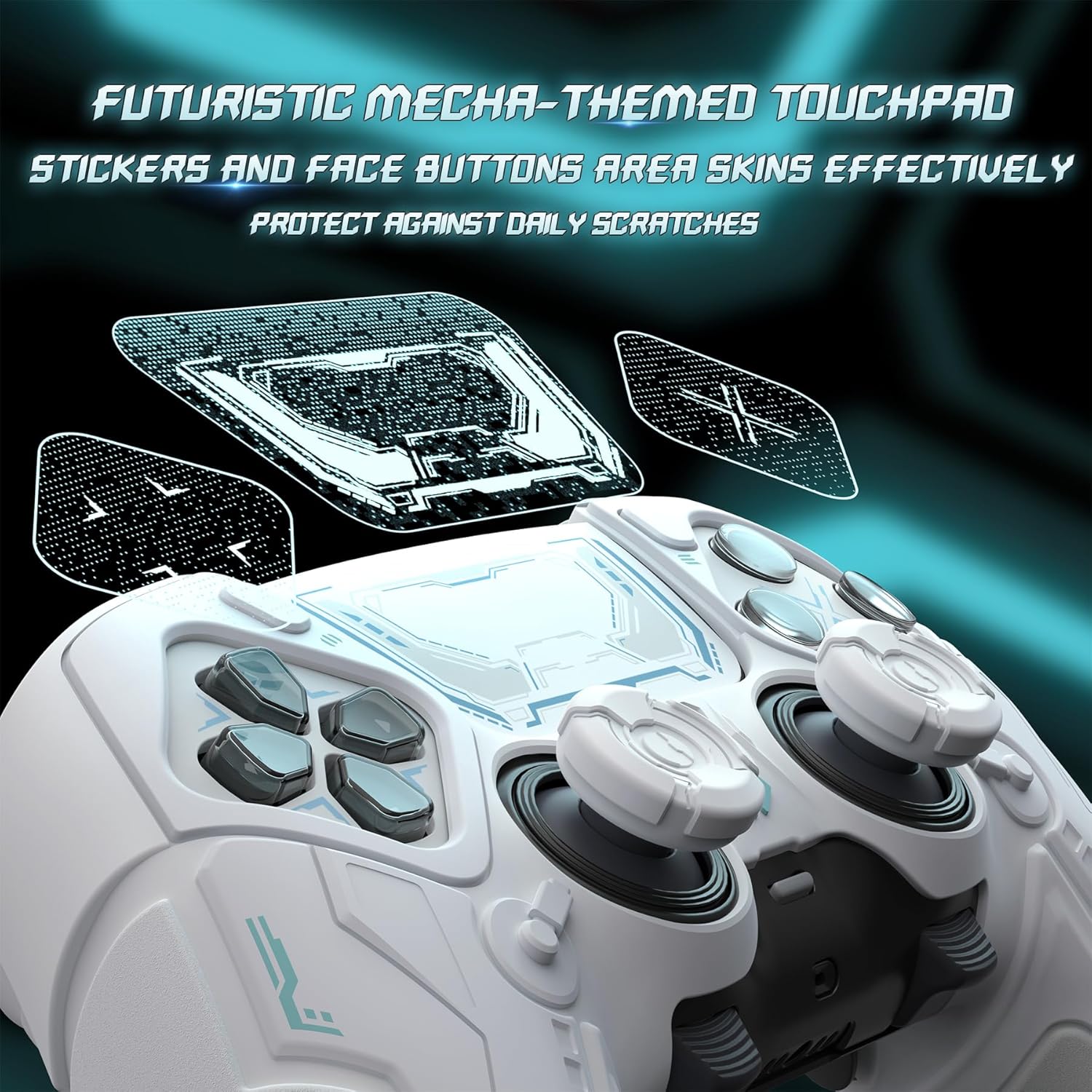 Detalle de PlayVital Silicone Cover for PS5 Edge Controller – Stellar Mecha Anti-Slip Grip