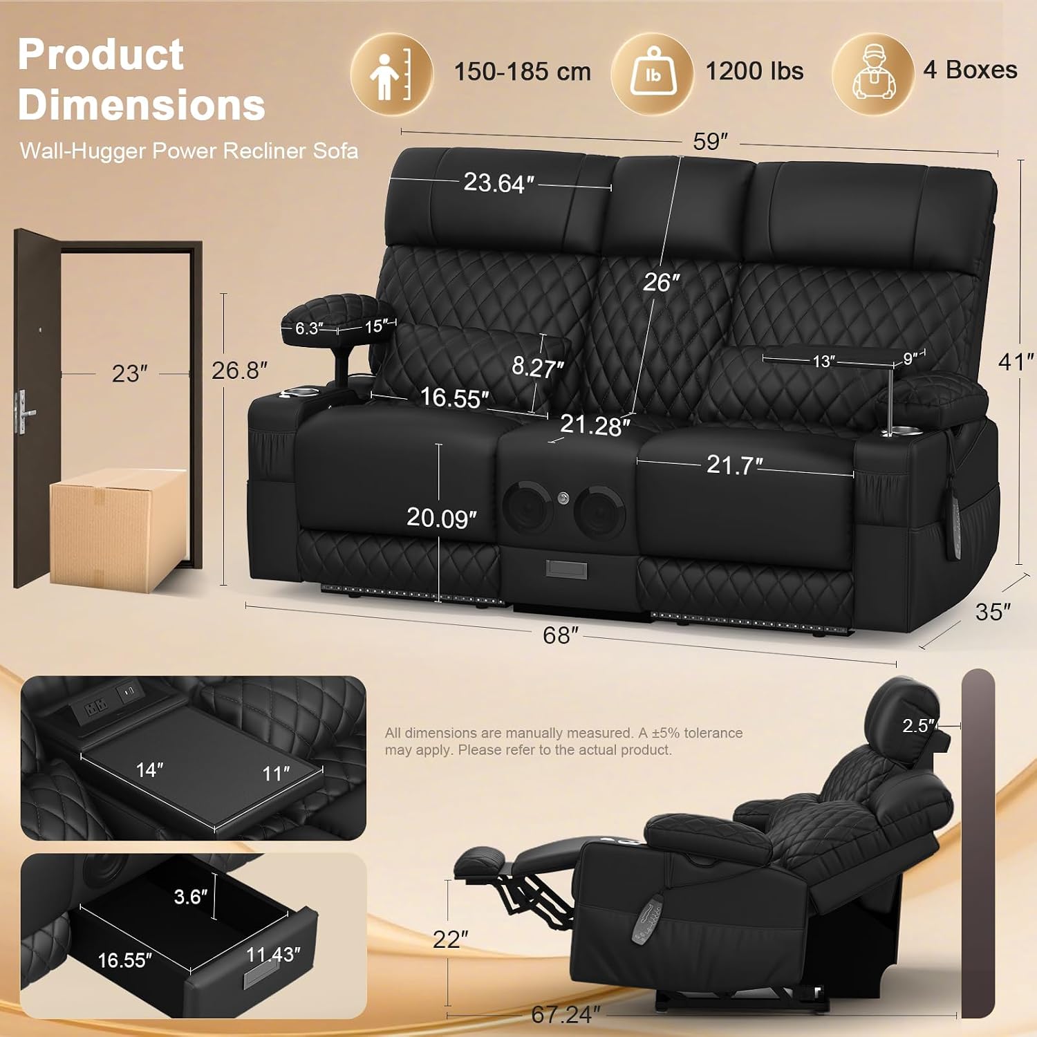 Detalle 2 de Power Loveseat Recliner Sofa