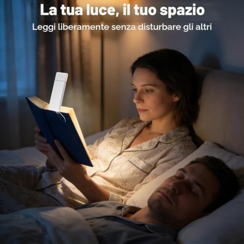 Thumbnail 7 de Yuinzin Lampada da Lettura per Letto con Clip – Asta Regolabile e Testa Girevole 320°, 5Lum+Dimmer, 3 Temperature Colore