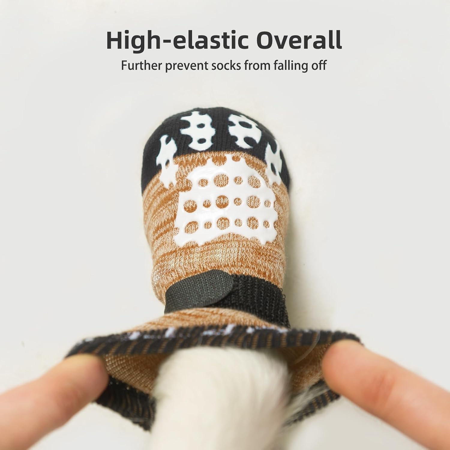 Detalle de PUPTECK Small Dog Socks with Double-Sided Grip and Adjustable Straps