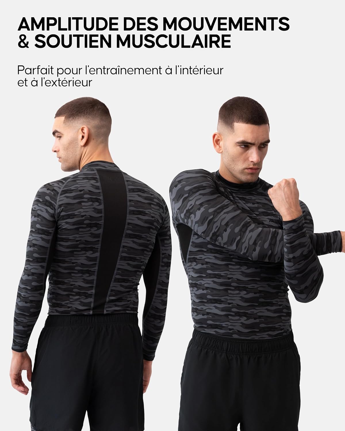 Thumbnail 3 de DANISH ENDURANCE T-shirt de compression à manches longues (lot de 2) – séchage rapide et maille respirante