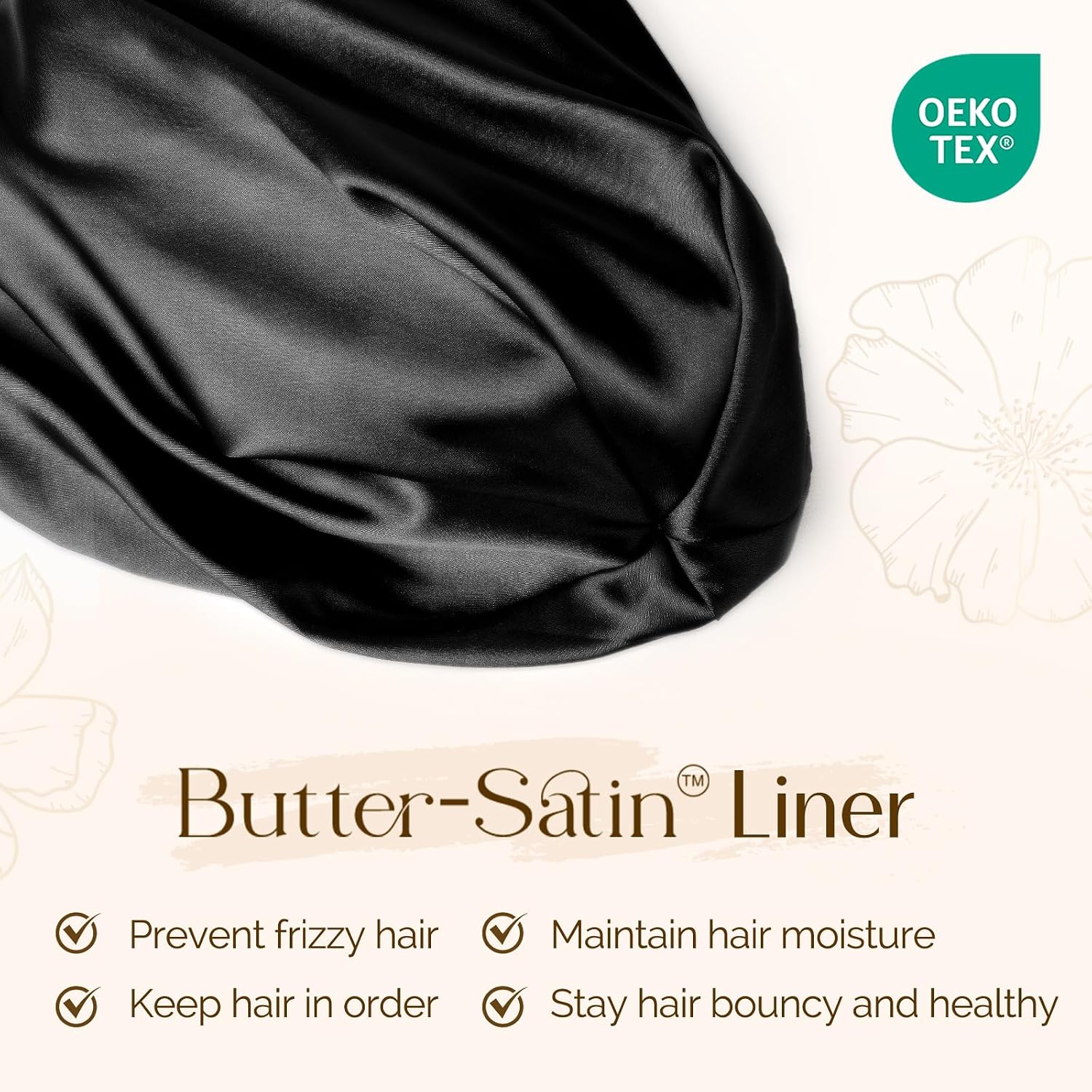Thumbnail 1 de YANIBEST Silk Satin Bonnet Adjustable Sleep Cap for Curly Hair