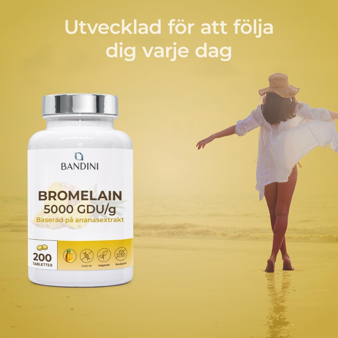 Detalle de BANDINI Bromelain 5000 GDU/g, magsaftresistenta tabletter, 200 st