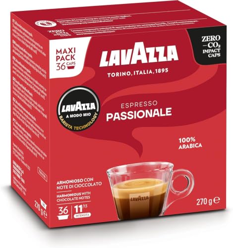 Detalle de Lavazza A Modo Mio Espresso Passionale — 36 capsules, Arabica, notes caramel et chocolat