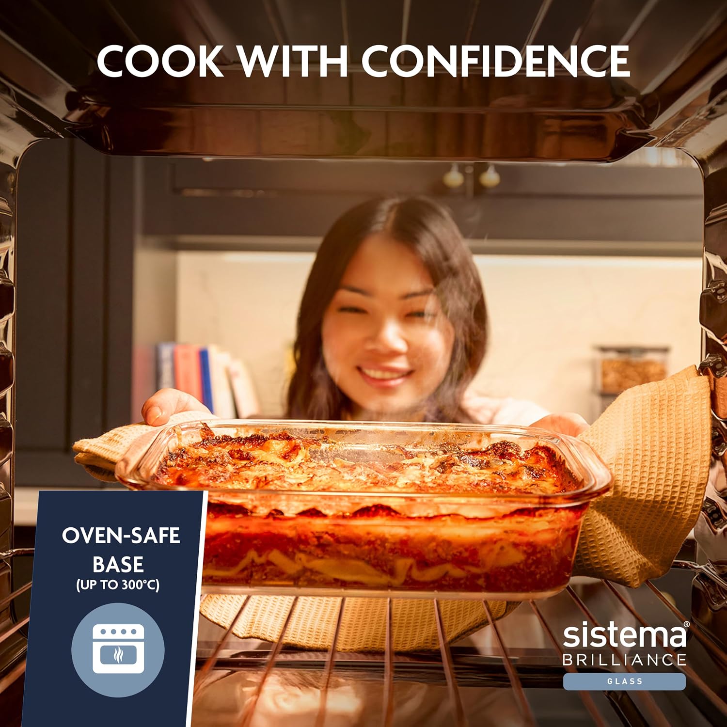 Detalle 2 de Sistema Brilliance 1.1L Glass Meal Prep Containers, 3 Pack, Borosilicate Glass