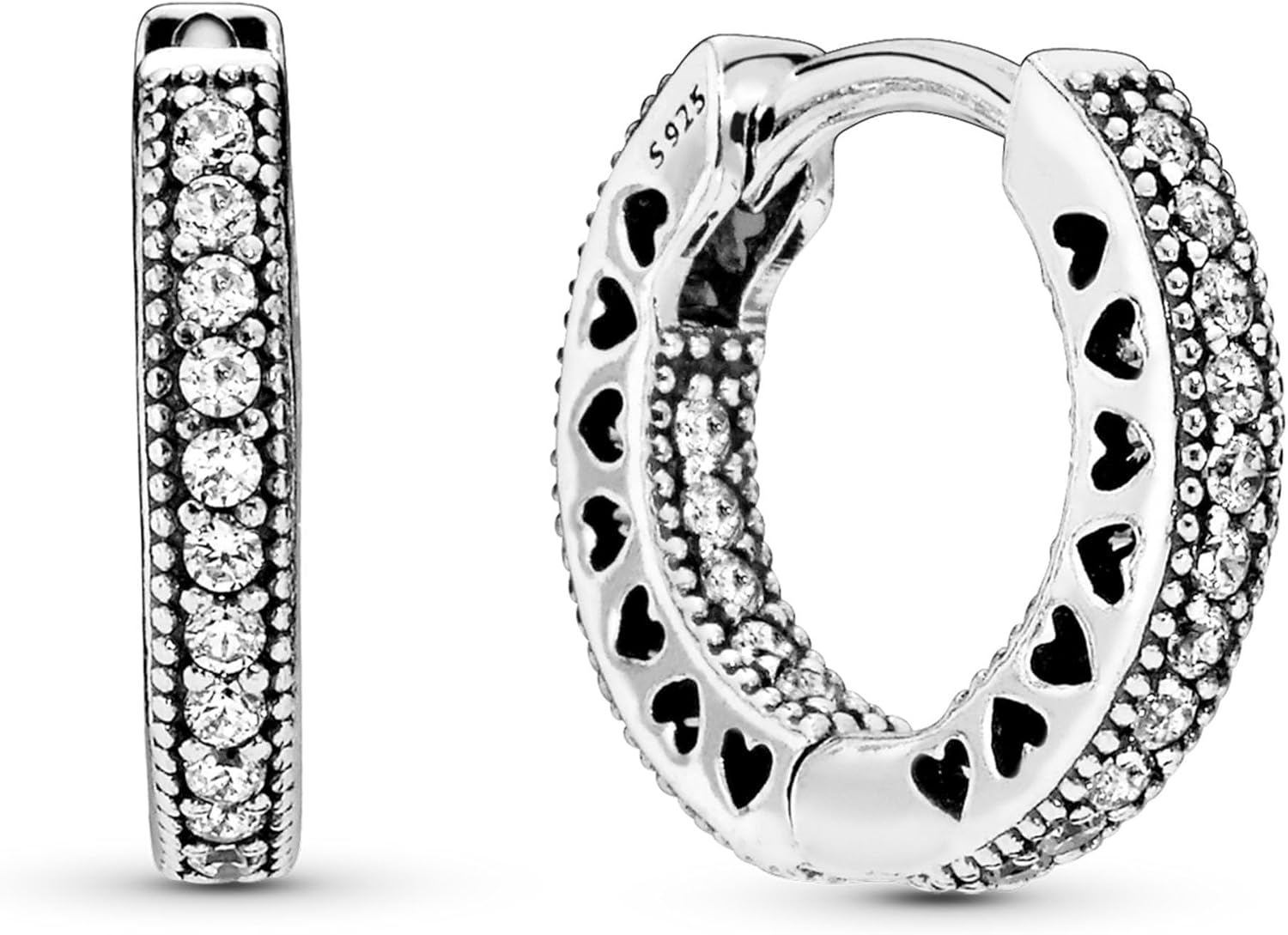 Detalle 2 de PANDORA Creolen Unendliche Herzen Kreolen – Silber mit Zirkonia, Modell 296317CZ