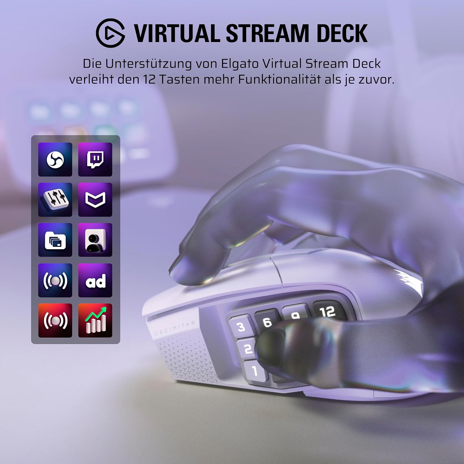 Thumbnail 4 de Corsair Scimitar Elite Wireless SE 33.000 DPI