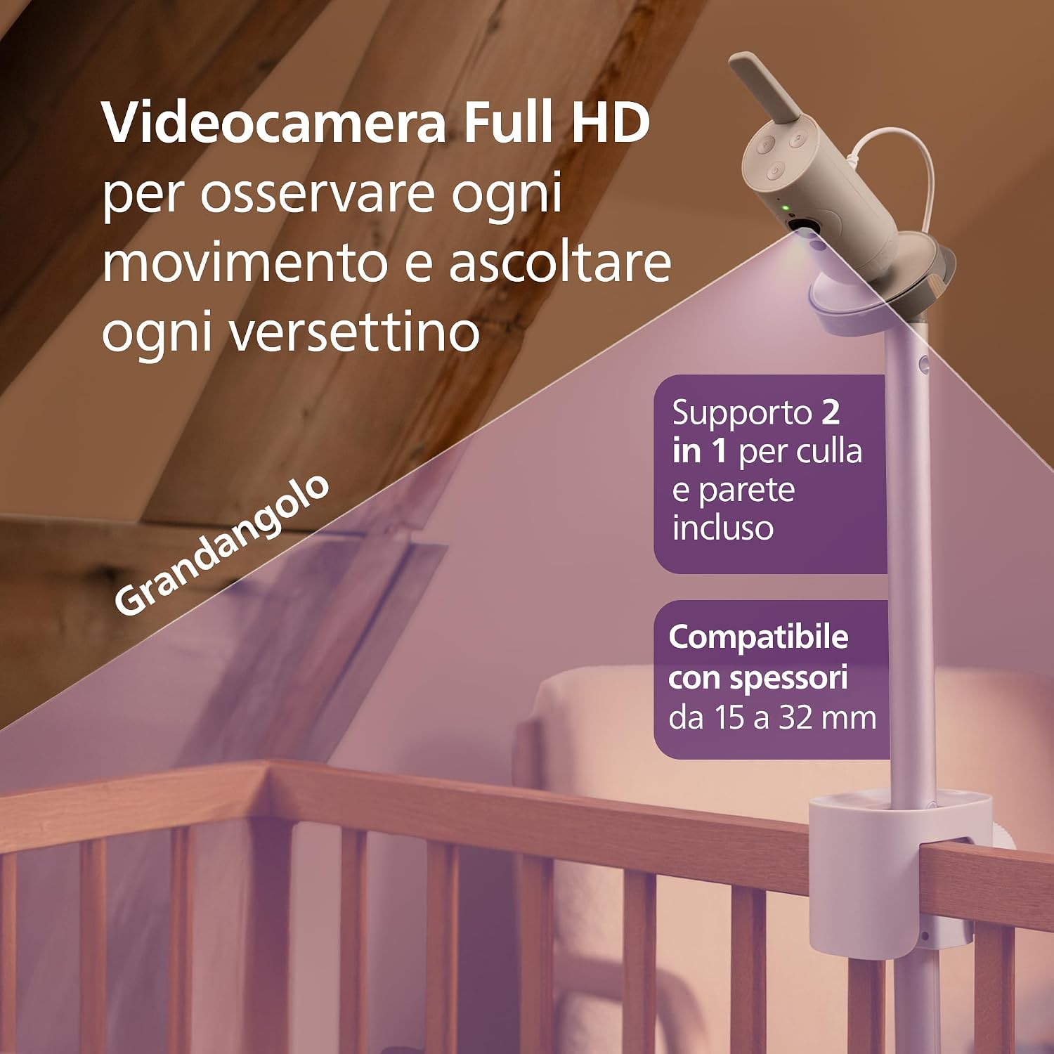 Thumbnail 5 de Philips Avent Premium Connected Baby Monitor SCD973/26: monitor per sonno e respirazione con IA e app
