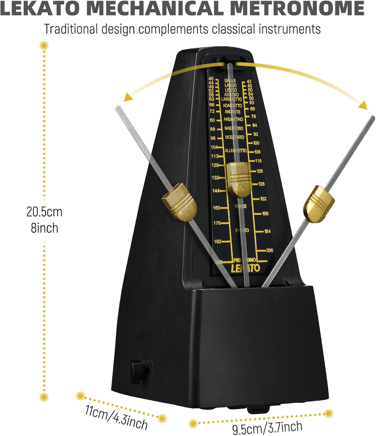 Detalle 2 de LEKATO Mechanical Metronome — 1 tempo ⏱