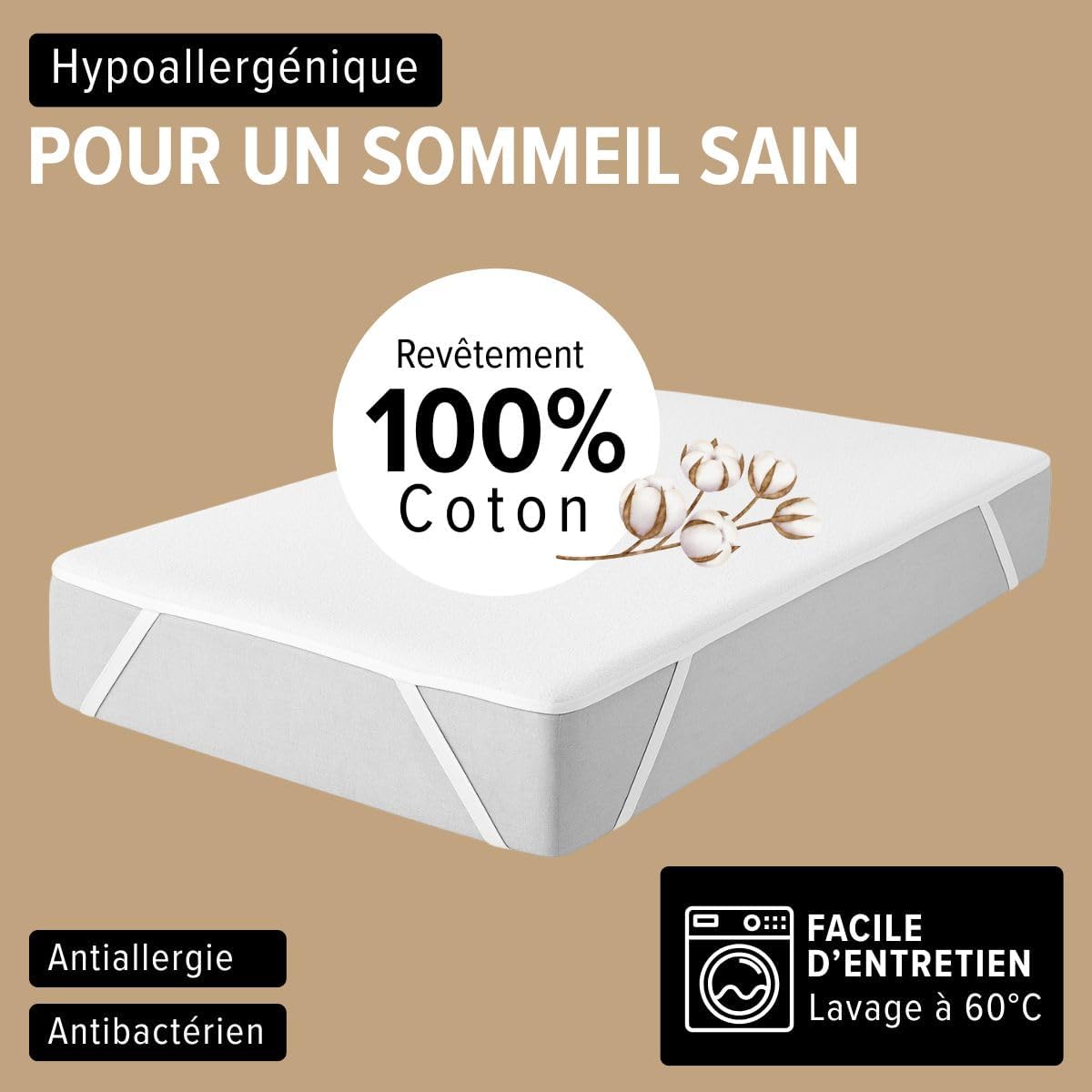 Detalle de Dreamway Protege Matelas 180x200 cm – Imperméable, Respirant et Silencieux