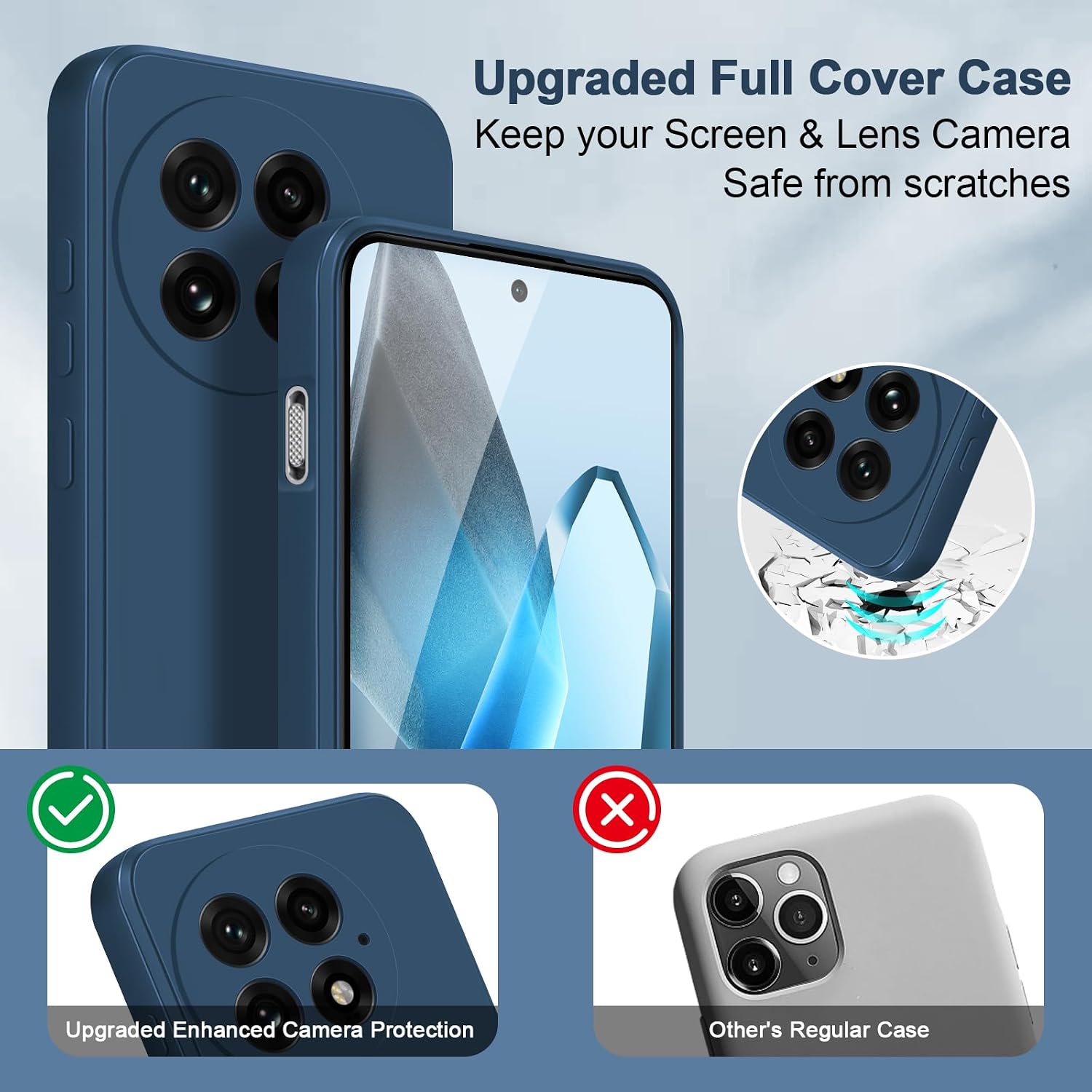 Thumbnail 1 de Btstring Soft Silicone Case for OnePlus 13 (Blue) with Upgraded Camera Protection