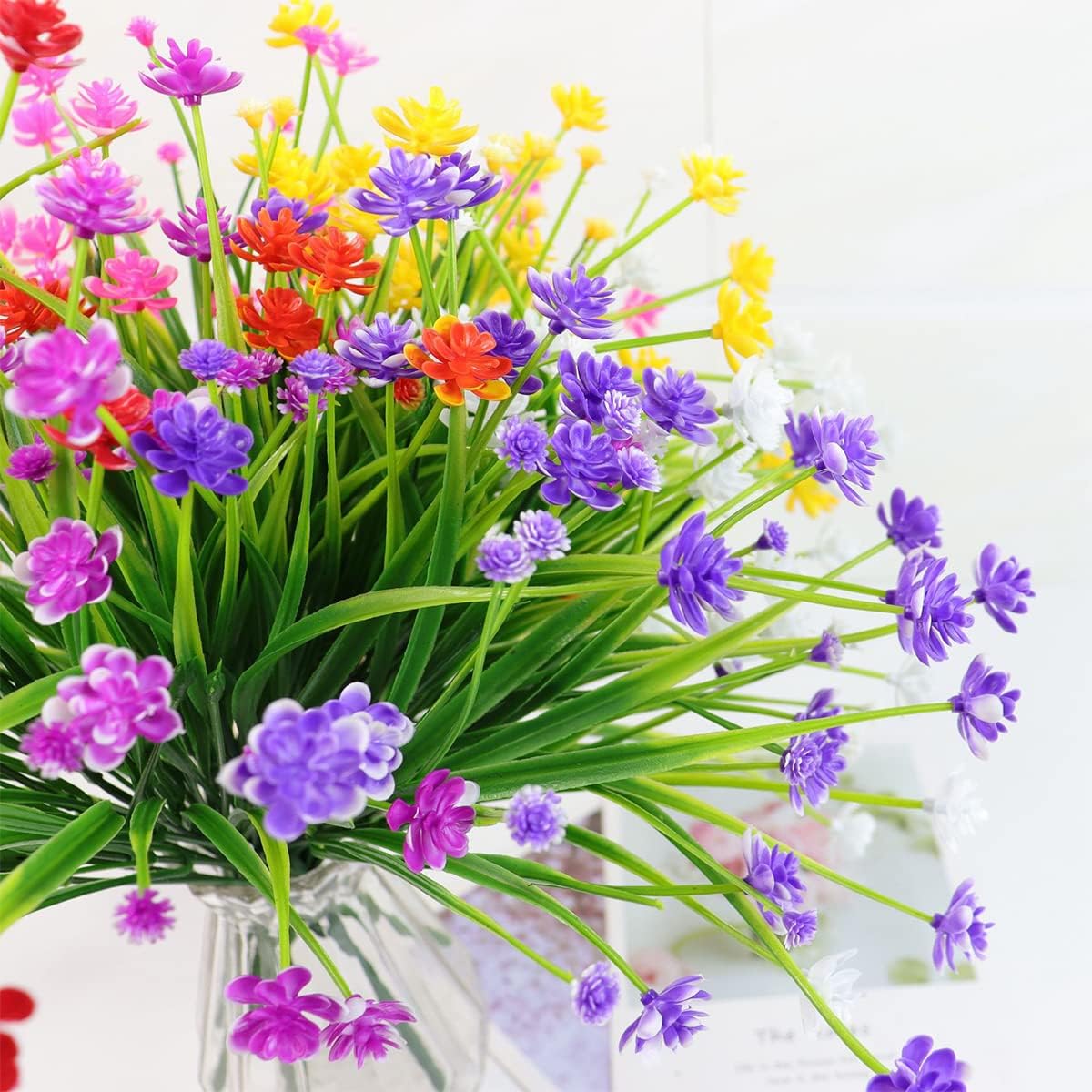 Thumbnail 1 de HBell 10Pcs Artificial Flowers Outdoor Decorations – UV-Resistant Greenery for Indoor & Outdoor Use