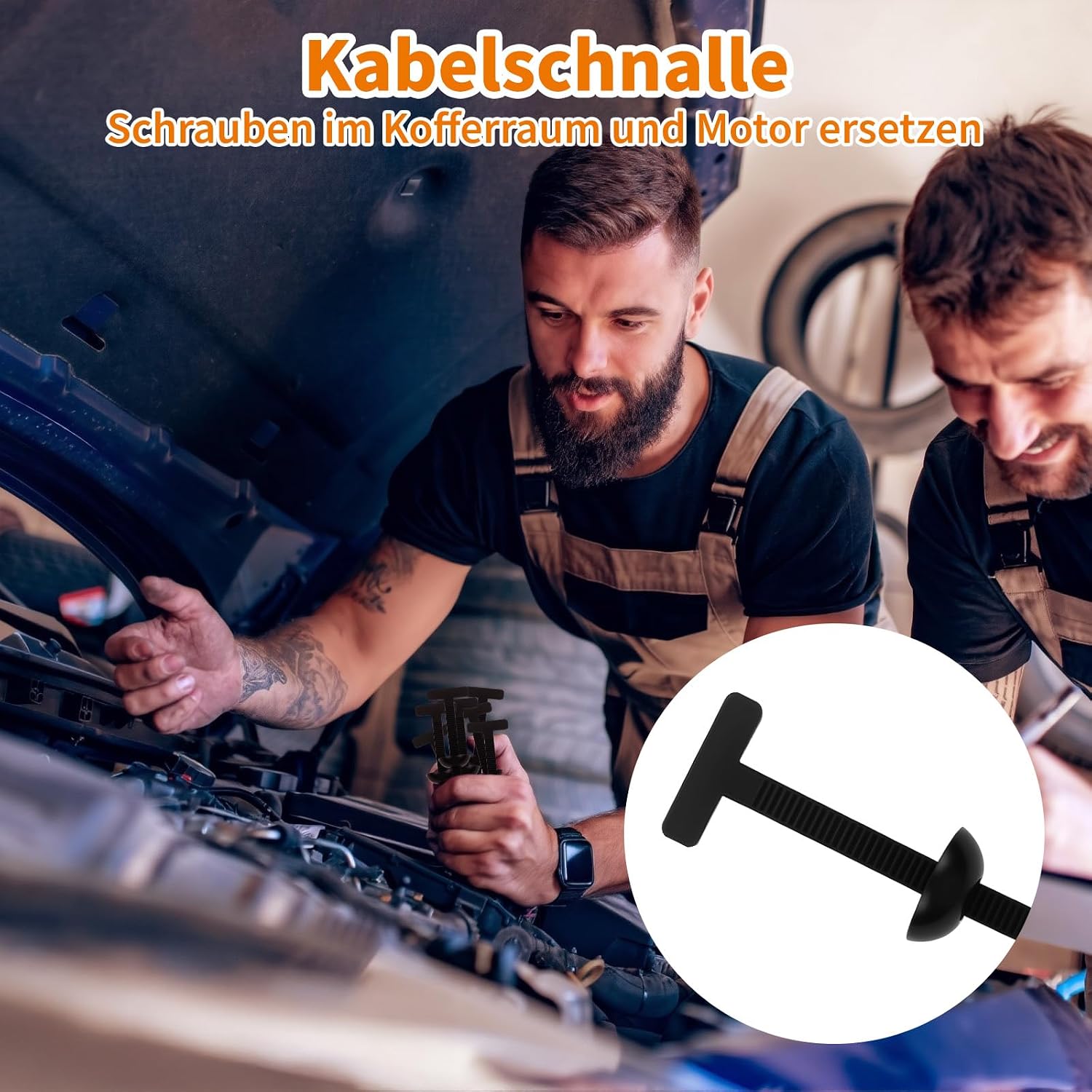 Thumbnail 4 de 40 Stück PP Kabelbinder Schnalle – Universal Selbstsichernd mit Stift und Knopf