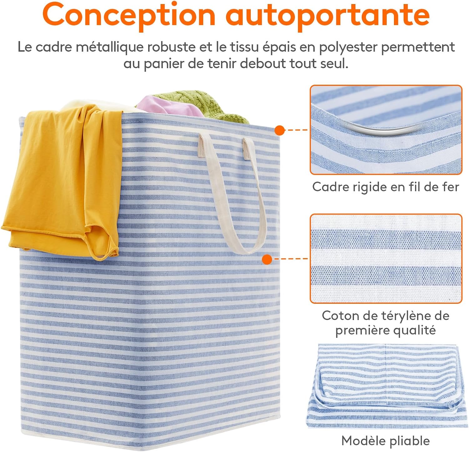 Detalle 2 de Lifewit 230176 opvouwbare wasmand 100 l met waterdichte coating
