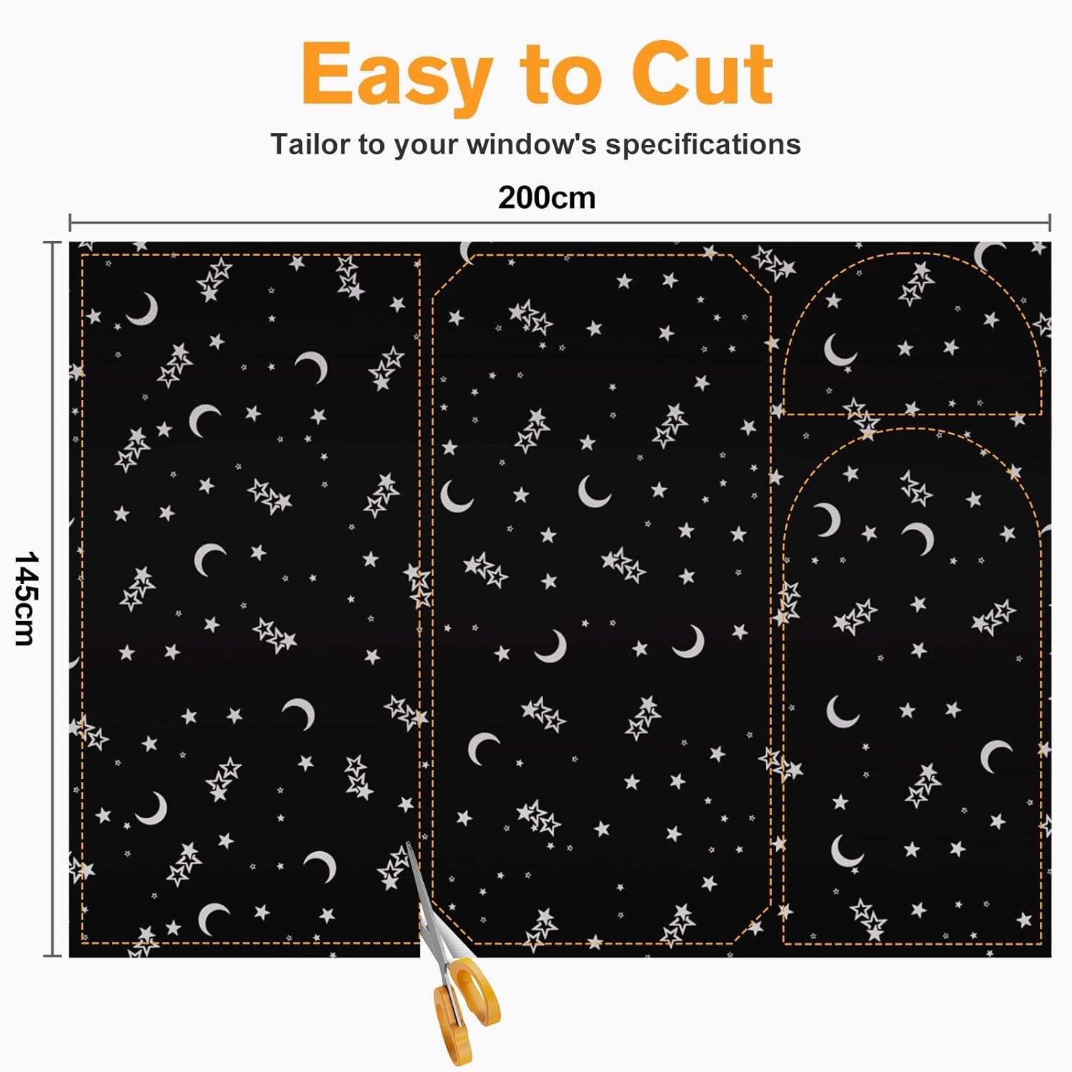 Detalle 2 de Valquid Blackout Blind (200×145cm) stick-on temporary blackout blind with Velcro – cut to any size or shape