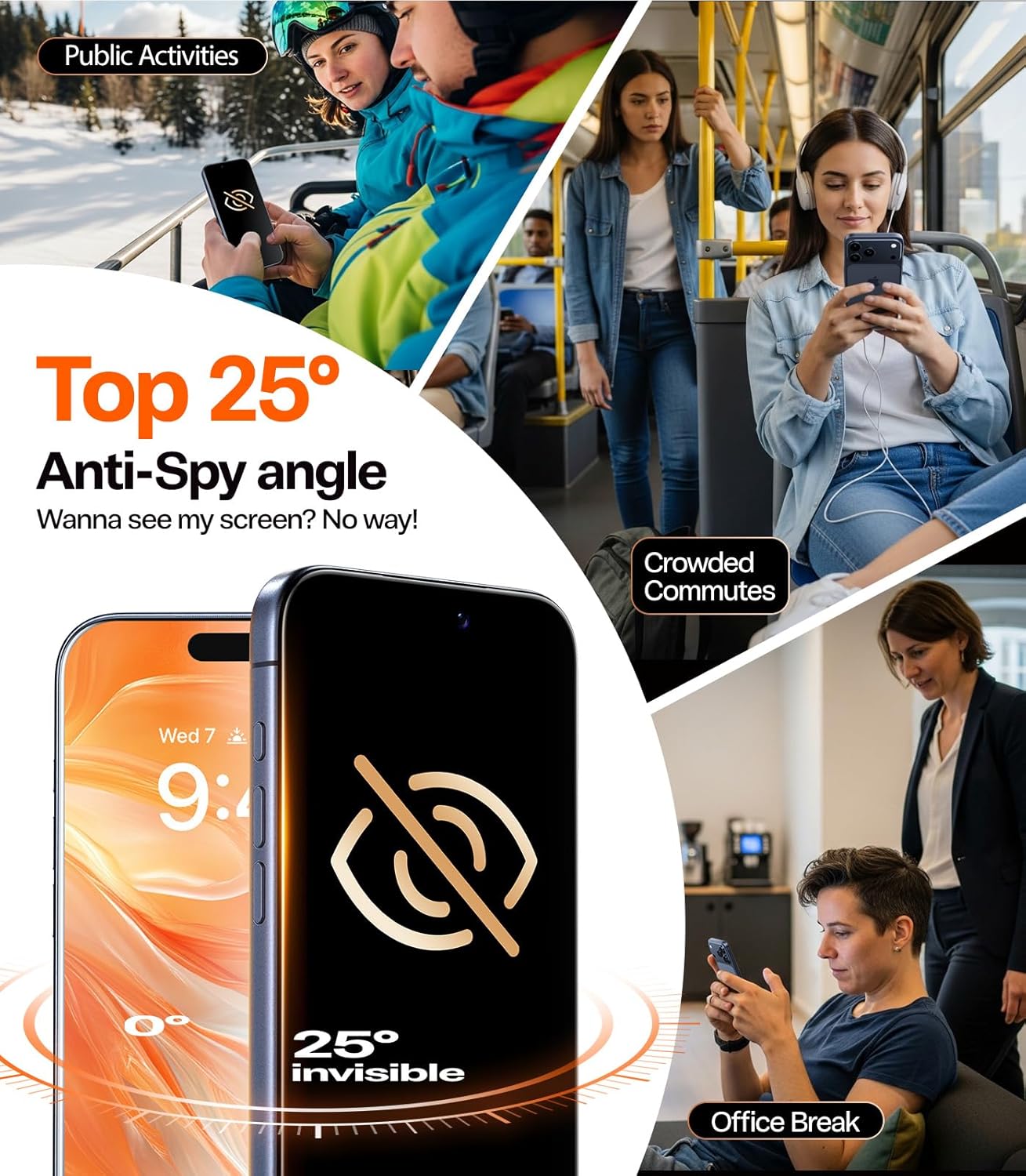Thumbnail 3 de TORRAS Uncrackable privacy screen protector 6.9"