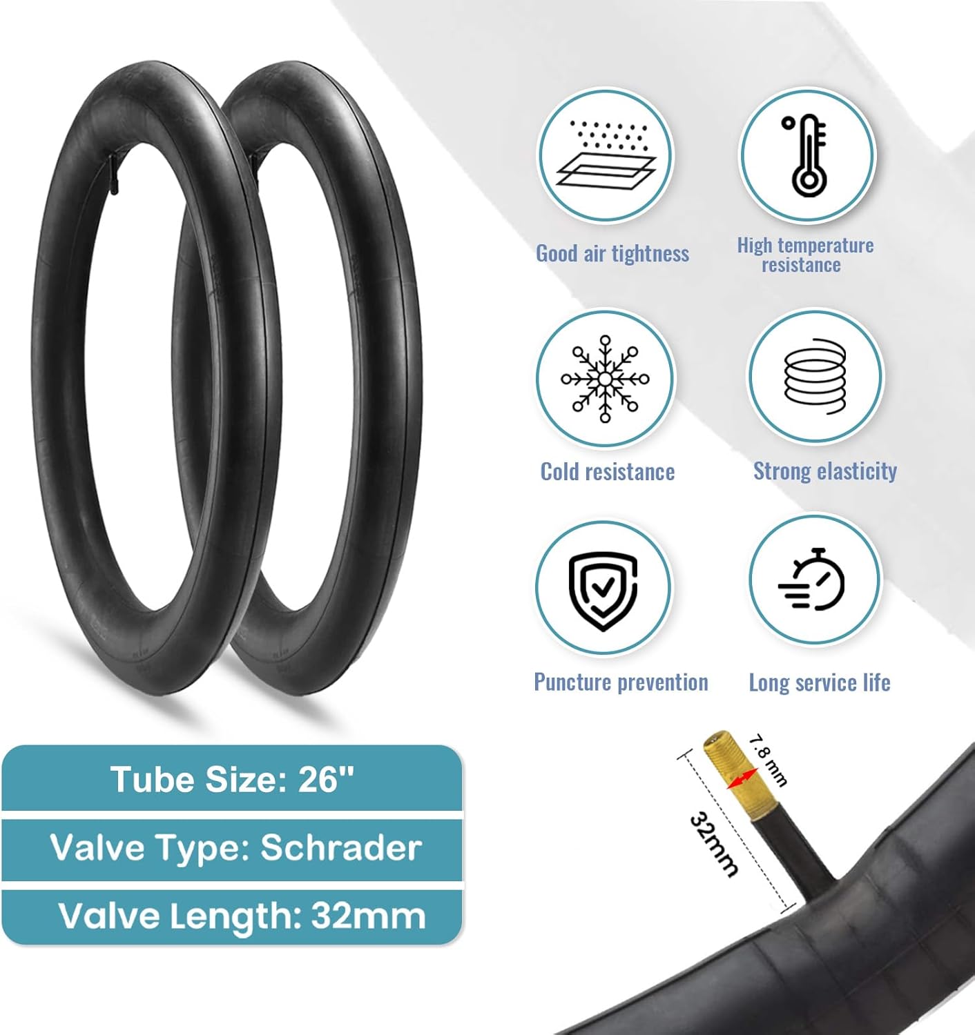 Detalle de Hycline 2-Pack Mountain Bike Tires (26x1.95) with Inner Tubes & Tire Levers