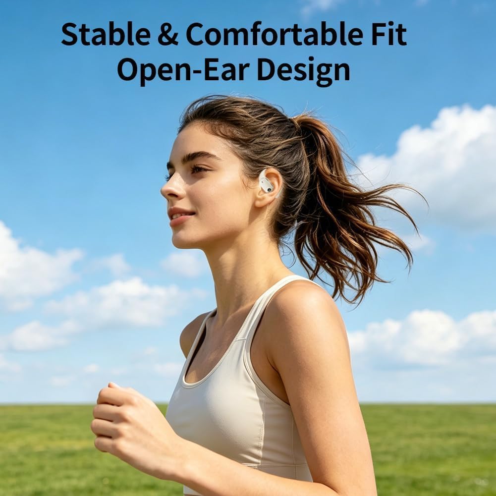 Detalle de Cuffie Bluetooth Open-Ear: audio Hi‑Fi, IPX6 e 40 ore di riproduzione per corsa e allenamento