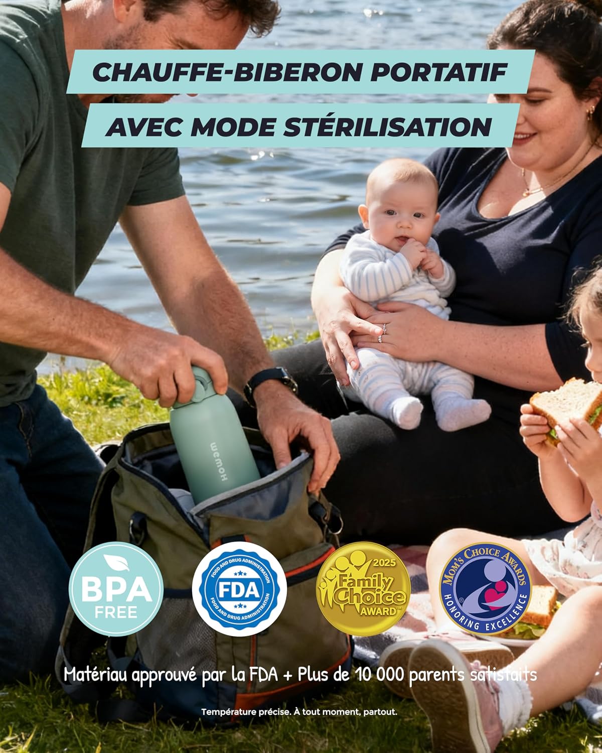 Thumbnail 1 de Chauffe-biberon portable Wemoh avec auto-nettoyage et contrôle de température précis – 60 ml en 2 min, 8 chauffages par charge (450 ml)