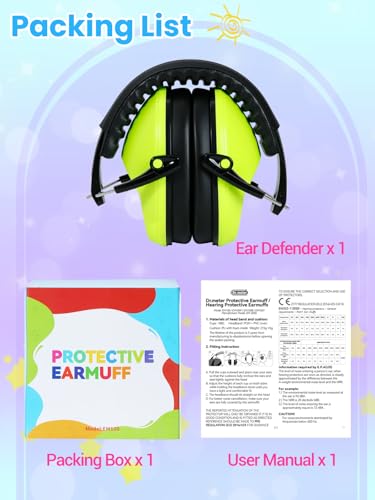 Thumbnail 9 de Dr.meter Casque Anti Bruit Enfant – SNR 27 dB, régleable et pliable, couleur Verte