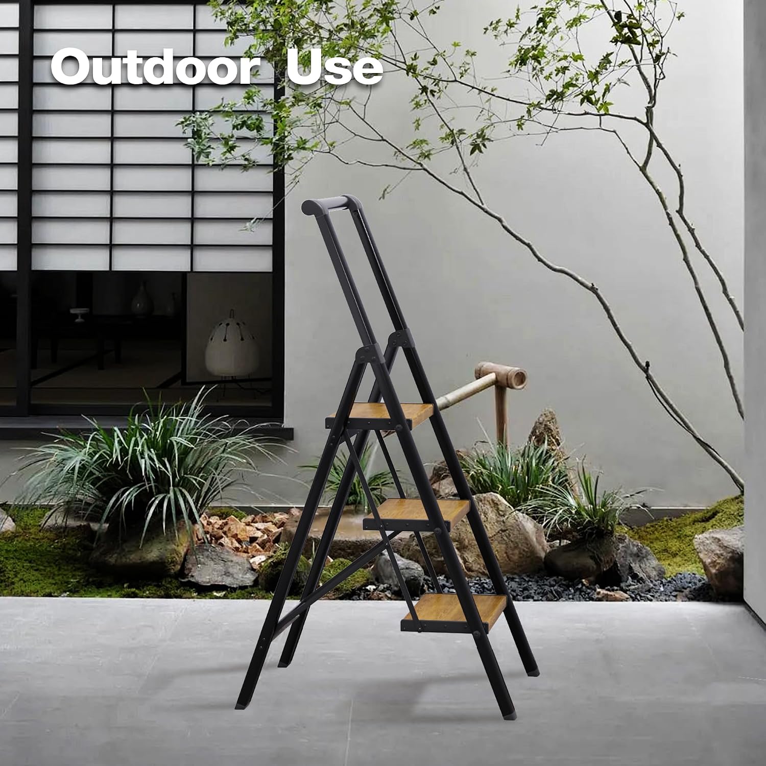 Thumbnail 3 de HillhutApex L-01 3-Step Folding Ladder with Handrail and Non-Slip Pedals