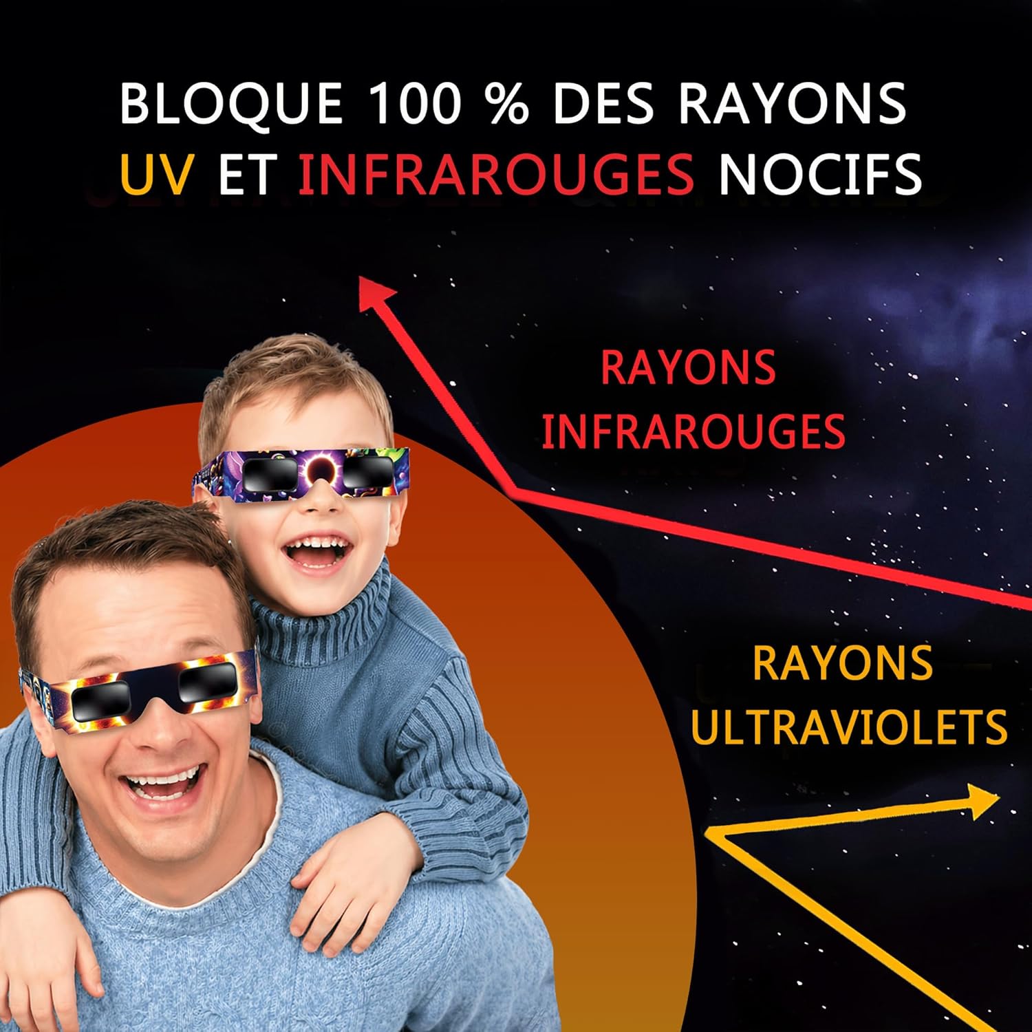 Thumbnail 2 de Galaxium Lunettes d'Éclipse Solaire Enfants 2026 – Pack de 12, Design Animaux Mixtes, ISO 12312-2 & CE