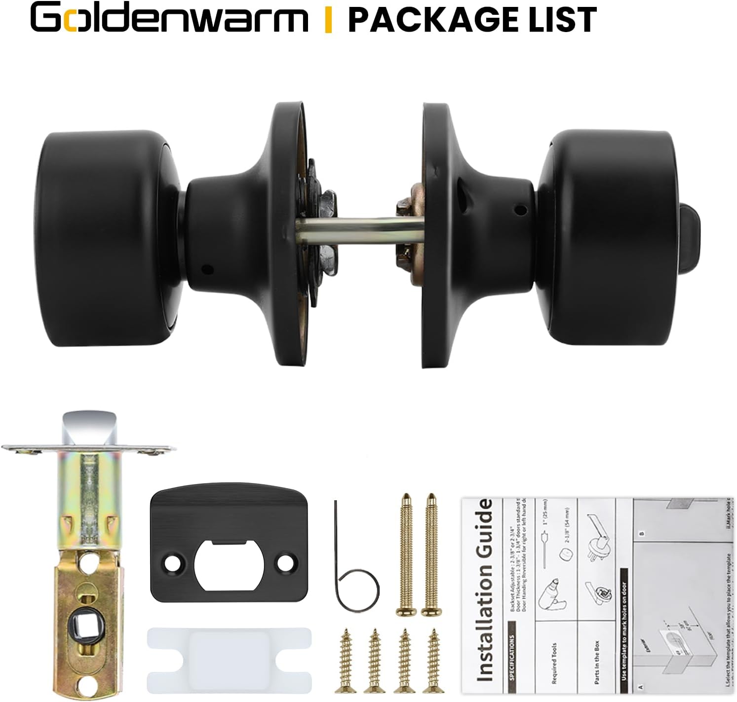 Detalle 2 de Goldenwarm Privacy Door Knobs 3-Pack