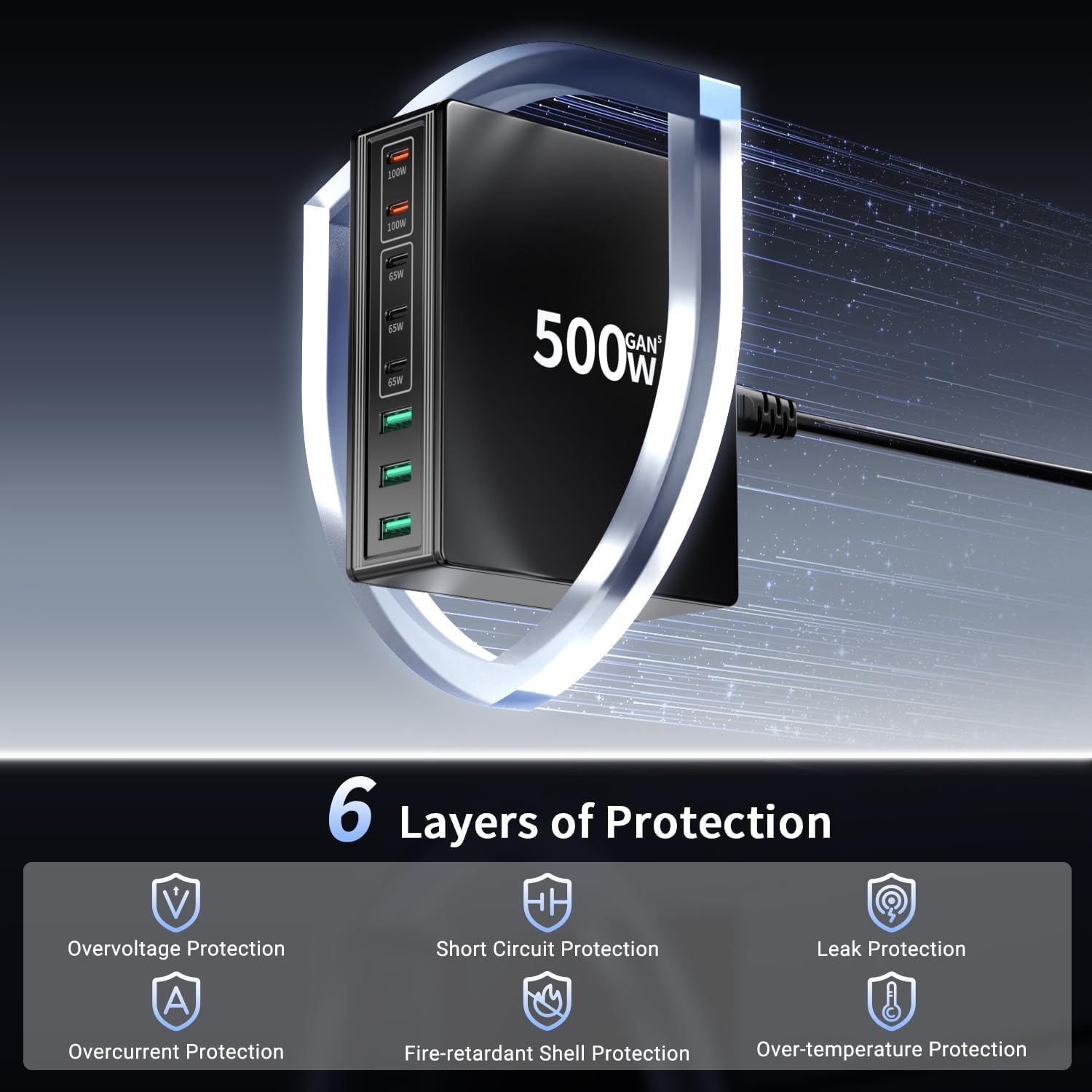 Thumbnail 4 de 500W USB C Charger Block 8‑Port GaN Station