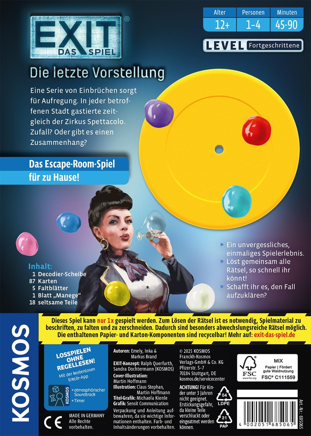Detalle 2 de EXIT Das Spiel Die letzte Vorstellung