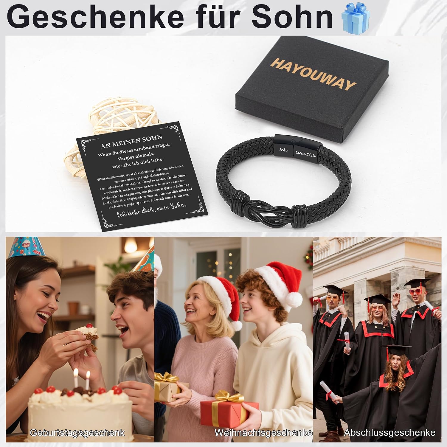 Thumbnail 6 de HAYOUWAY Lederarmband Herren