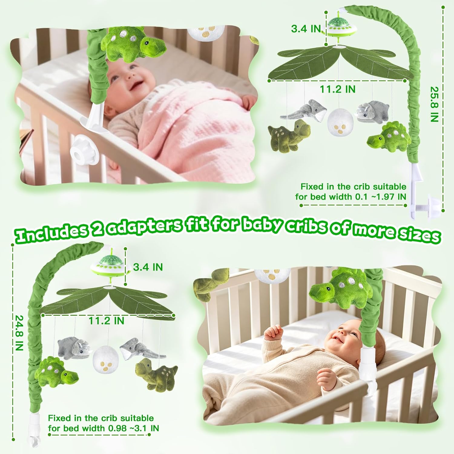 Thumbnail 2 de Playix Baby Crib Mobile with Music, Remote Control, and Starlight Projection