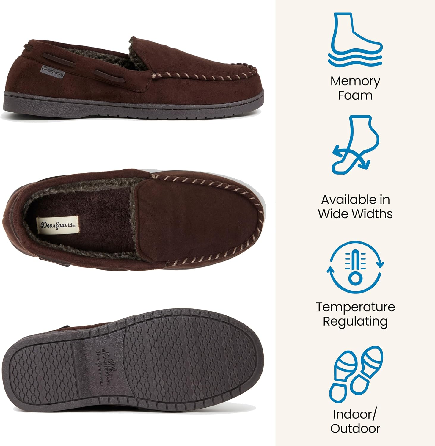 Detalle de Dearfoams Men's Moccasin Slippers