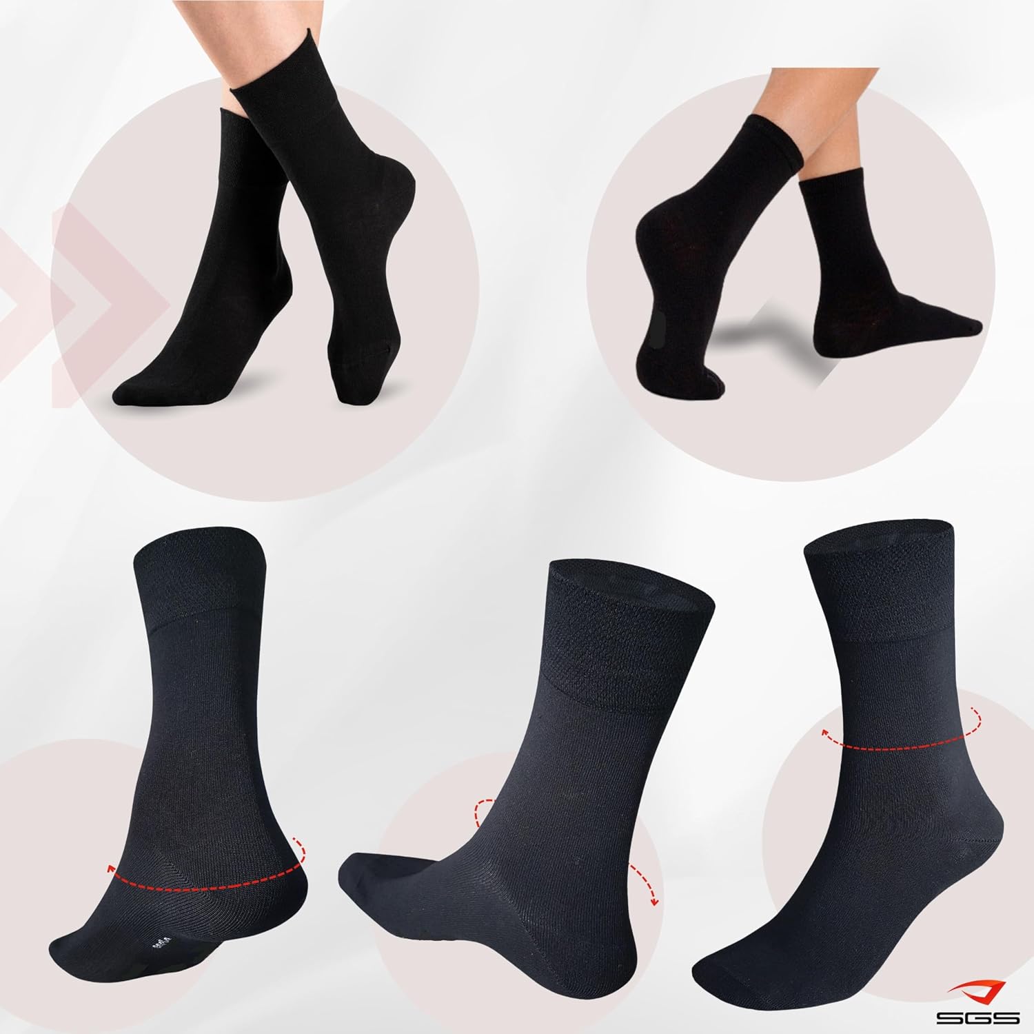 Detalle 2 de SGS 5/10 Pack Bambus Socken 43-46