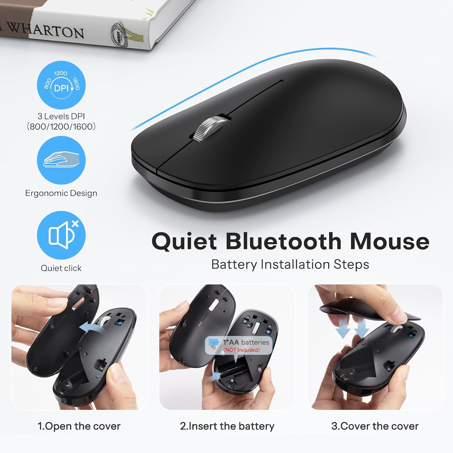Thumbnail 2 de OMOTON Ultra-Slim Bluetooth Keyboard and Mouse Set for Mac (UK QWERTY, Space Grey/Black)