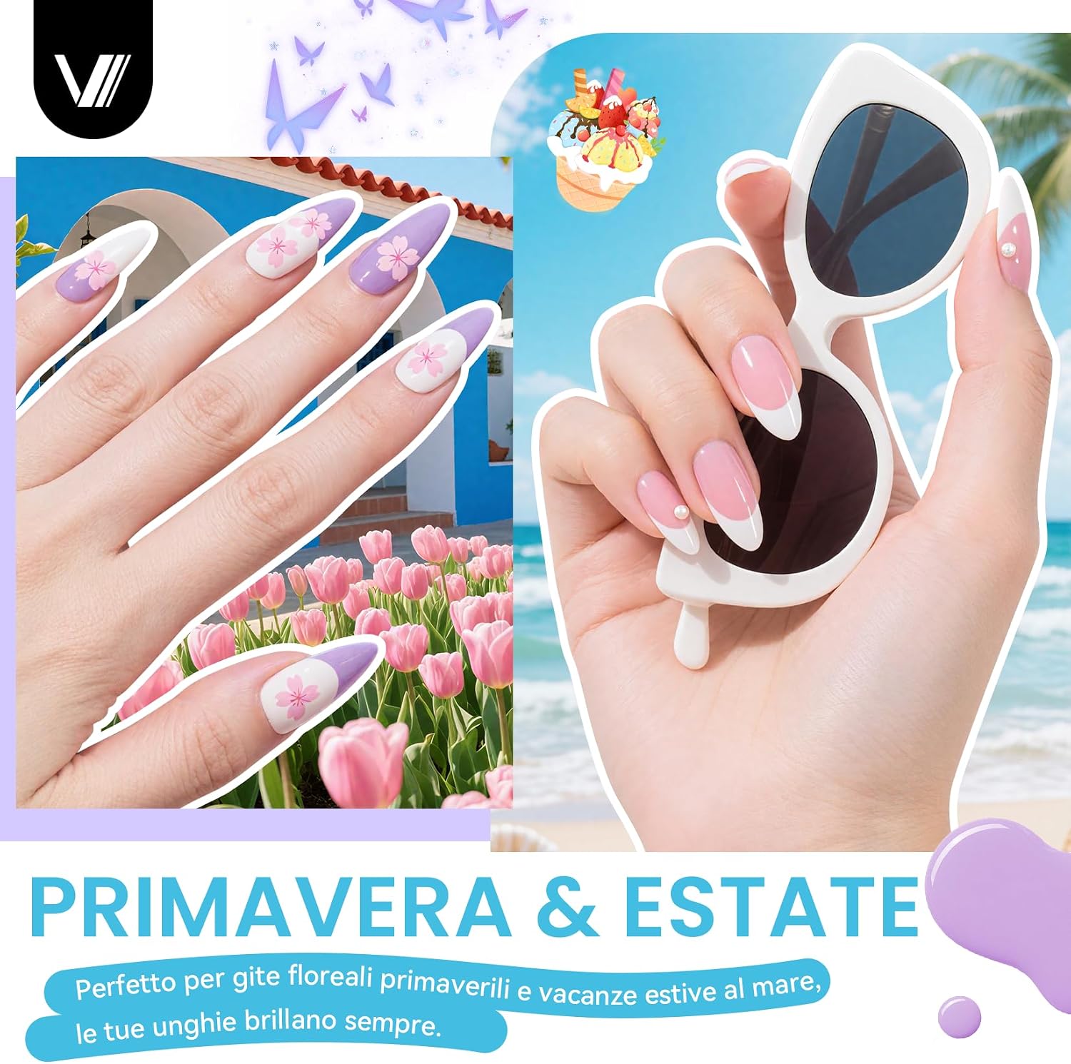 Detalle 2 de VANREESA Kit semipermanente unghie da 35 colori con lampada UV/LED 48W