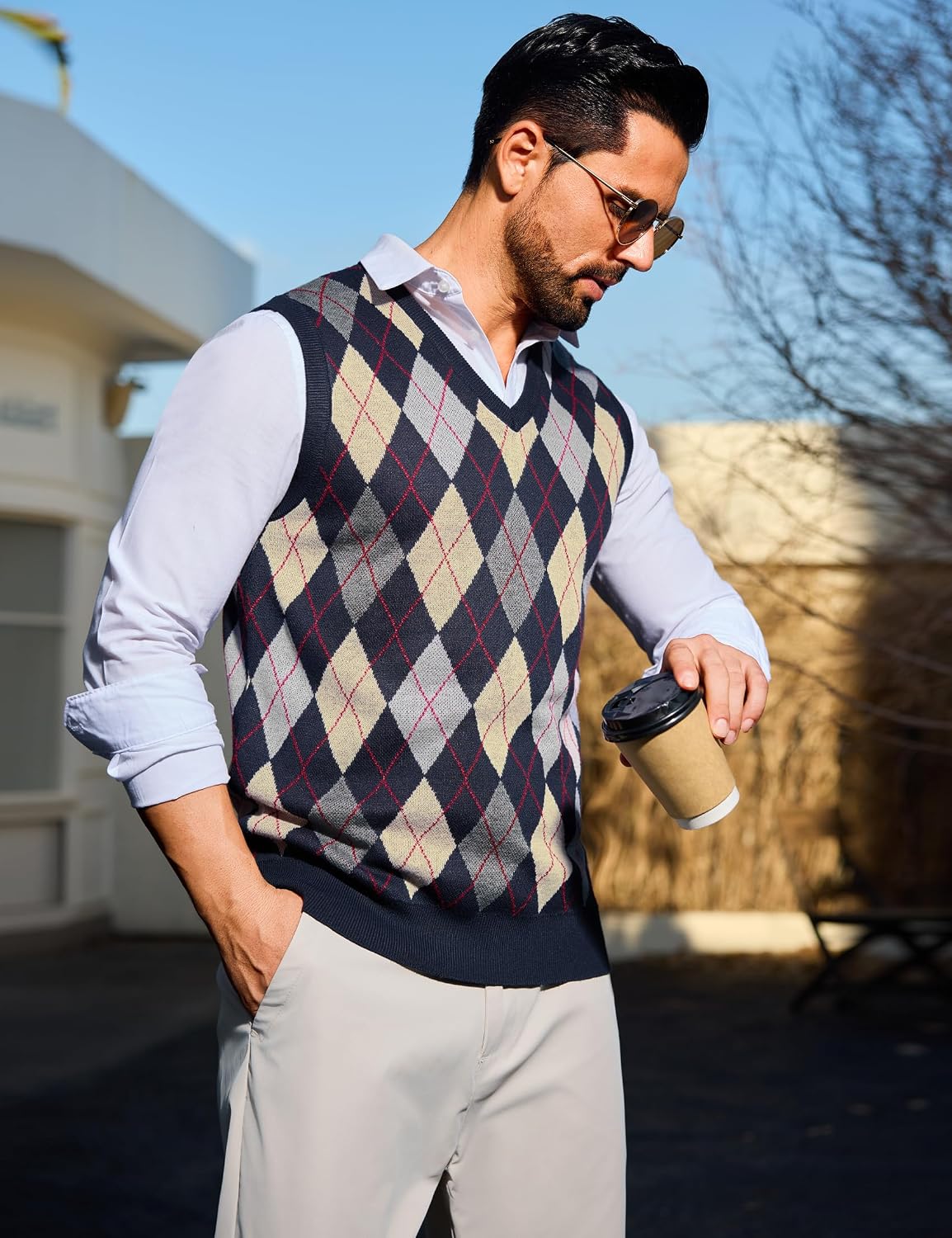Thumbnail 6 de Sykooria Gilet Maglione Scollo V uomo