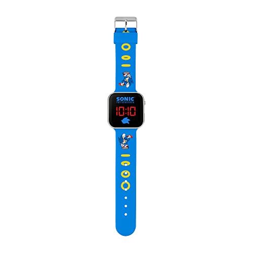 Detalle 2 de Sonic Sega the Hedgehog Blue LED Watch with Printed Silicone Strap SNC4137